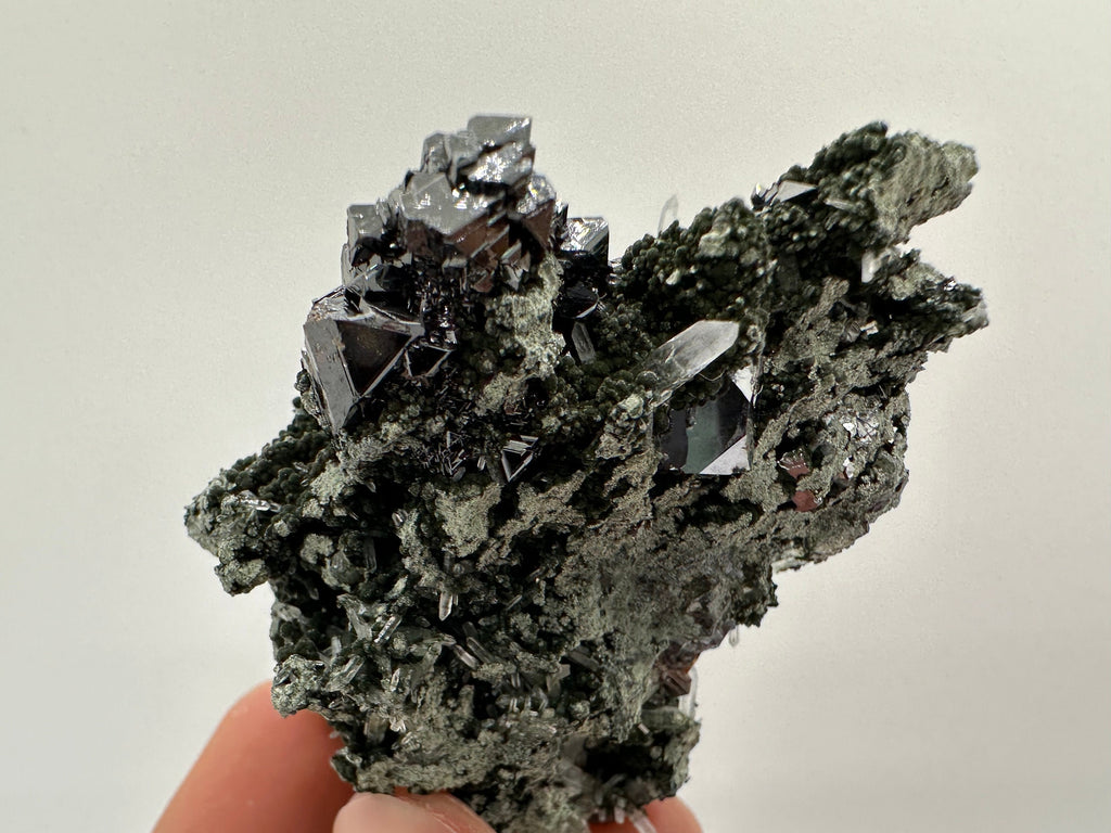 Sphalerite on Quartz Cluster, Natural Mineral Specimen, Home Decor Stone