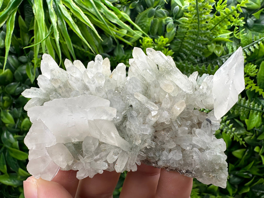 Calcite on Quartz with Chlorite, Bulgaria Minerals Collection