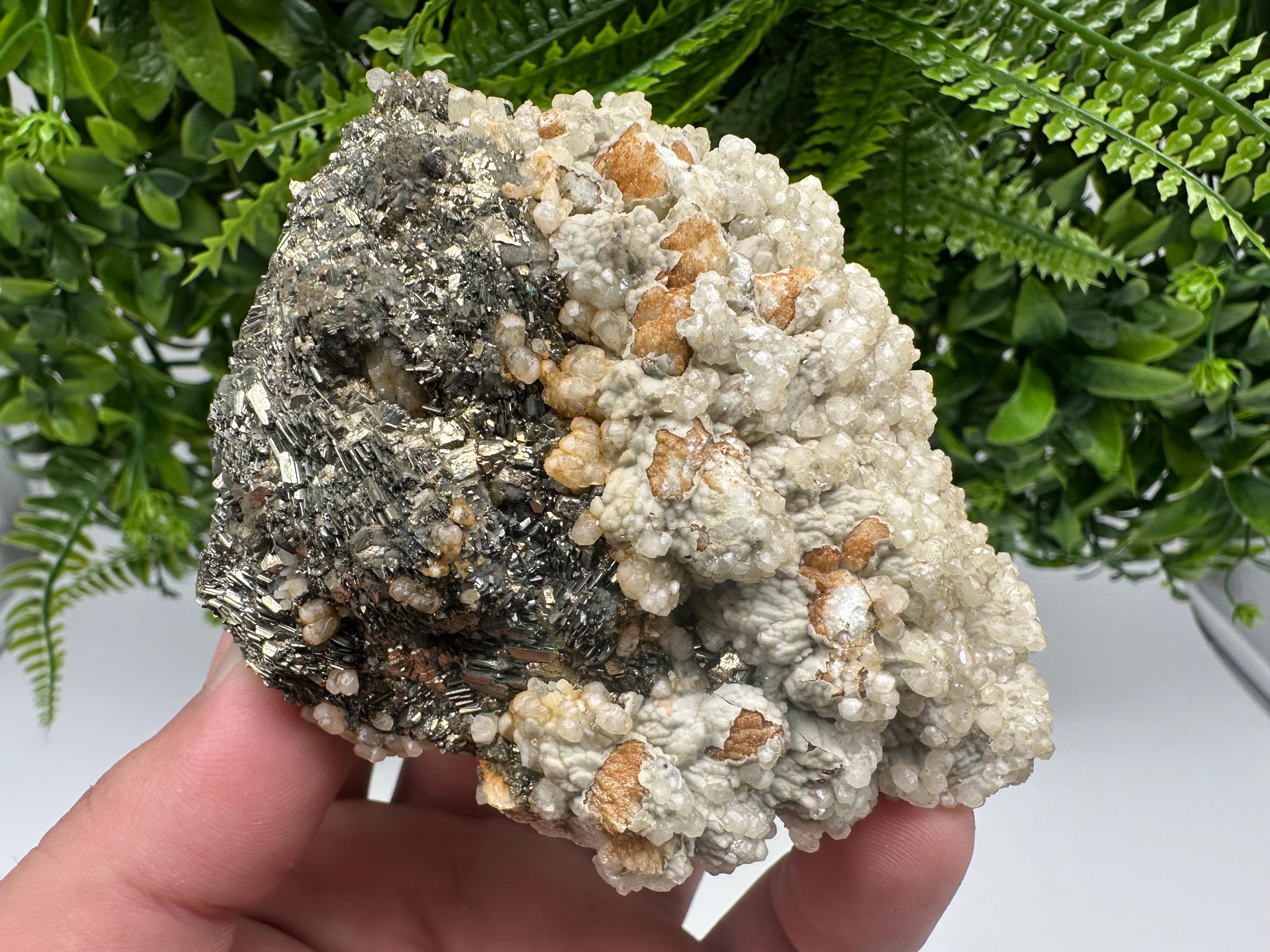 Marcasite with Calcite Specimen: Androvo Mine, Bulgaria