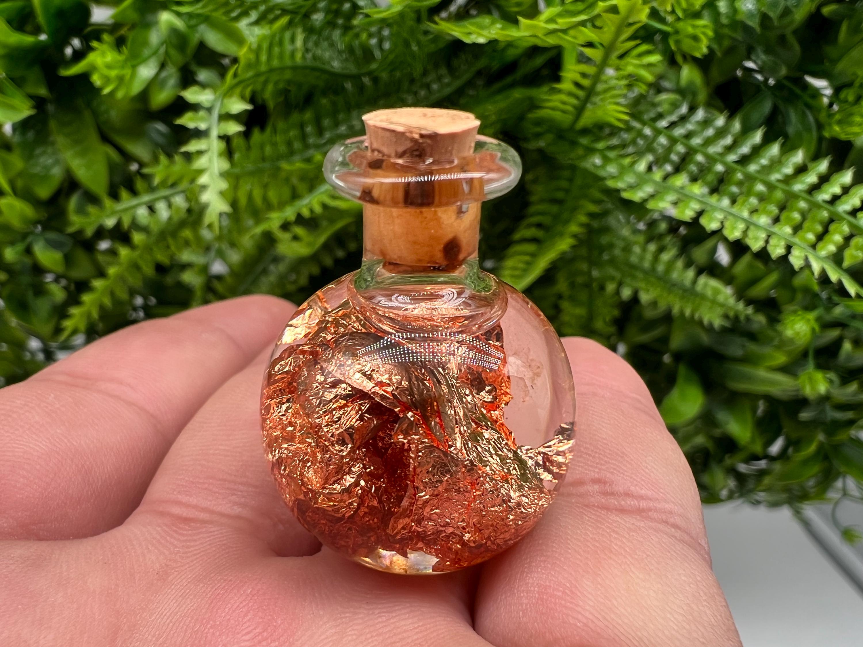 ONE(1)Stunning BOTTLE real gold,Silver Argento,Copper Rame,raw gold Flakes,minerals specimen,home decor,gift idea,souvenir,real gold,22carat