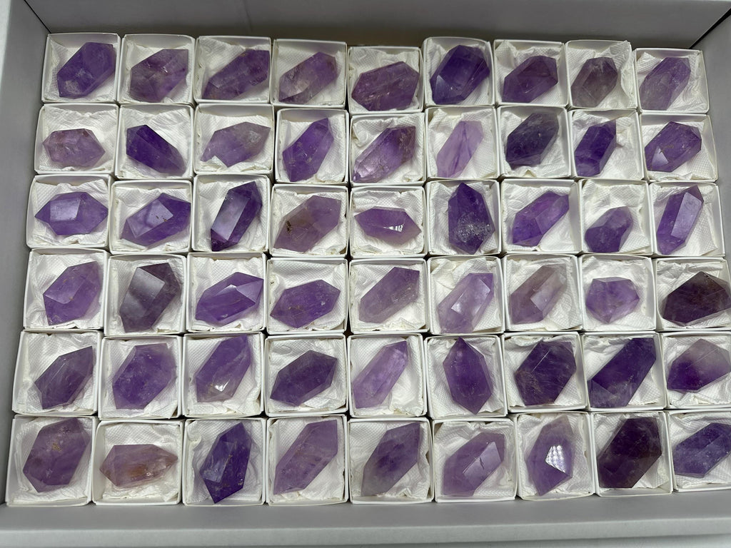 Brazilian Amethyst Point, Cathedral Crystal, Deep Purple,Double sprouted