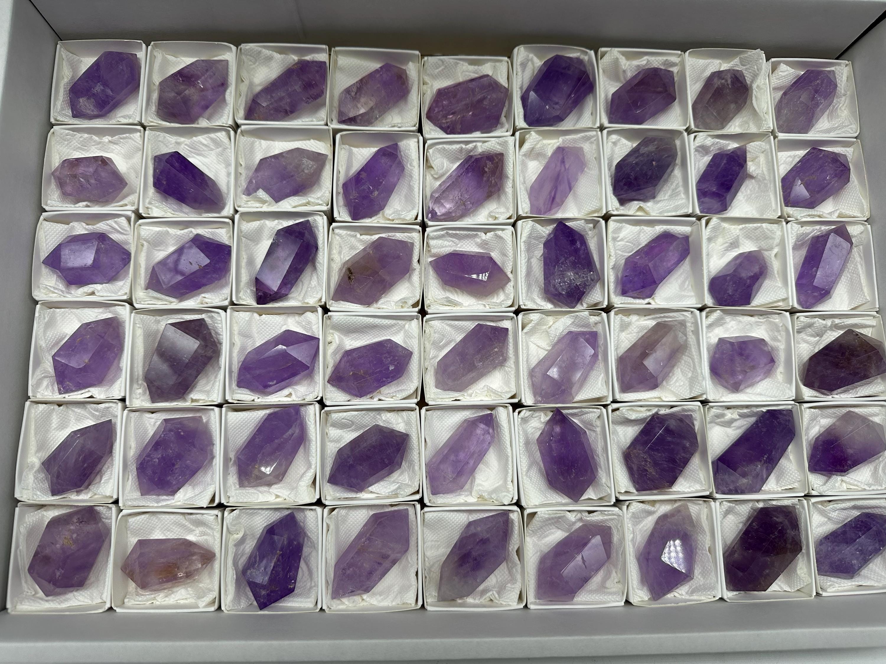 Brazilian Amethyst Point, Cathedral Crystal, Deep Purple,Double sprouted