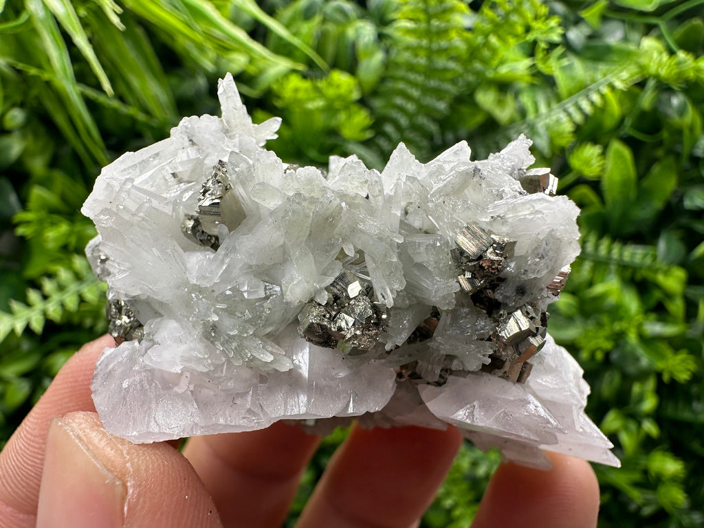Pyrite Calcite on Quartz, Borieva Bulgaria Mineral Specimen, Home Decor
