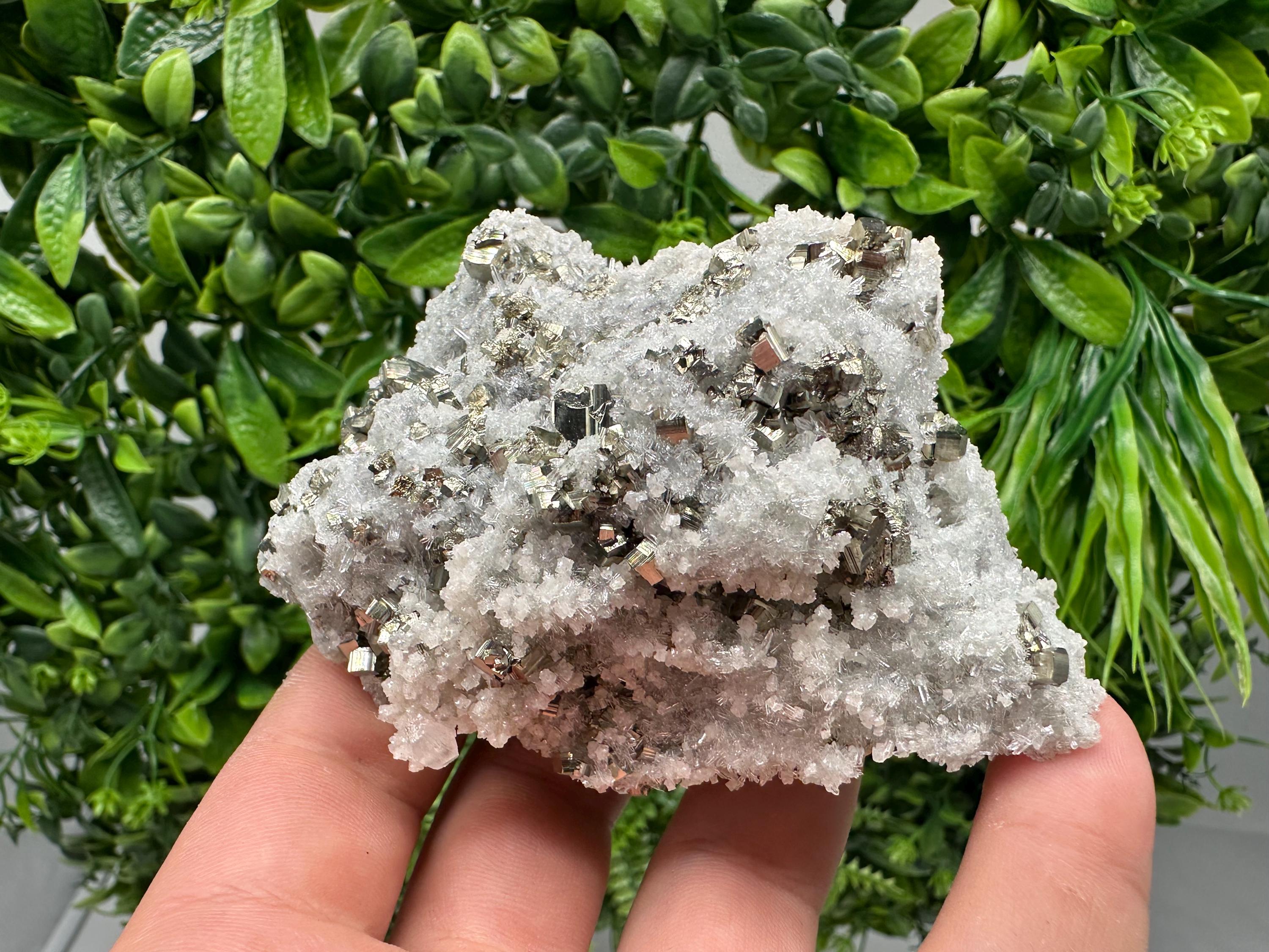 Stunning Pyrite on Quartz,Calcite from Borieva mine,Madan,Bulgaria,natural,collectible mineral specimen,home decor stone,collection crystal