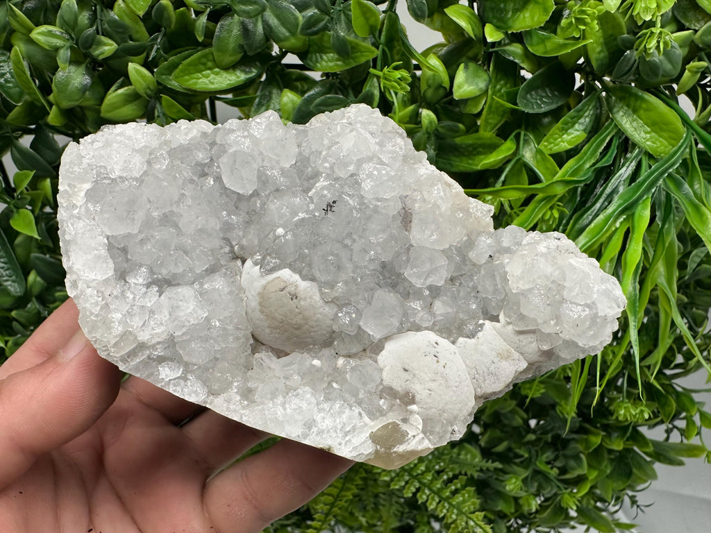 Transparent Apophyllite on Chalcedony, India Mineral Specimen