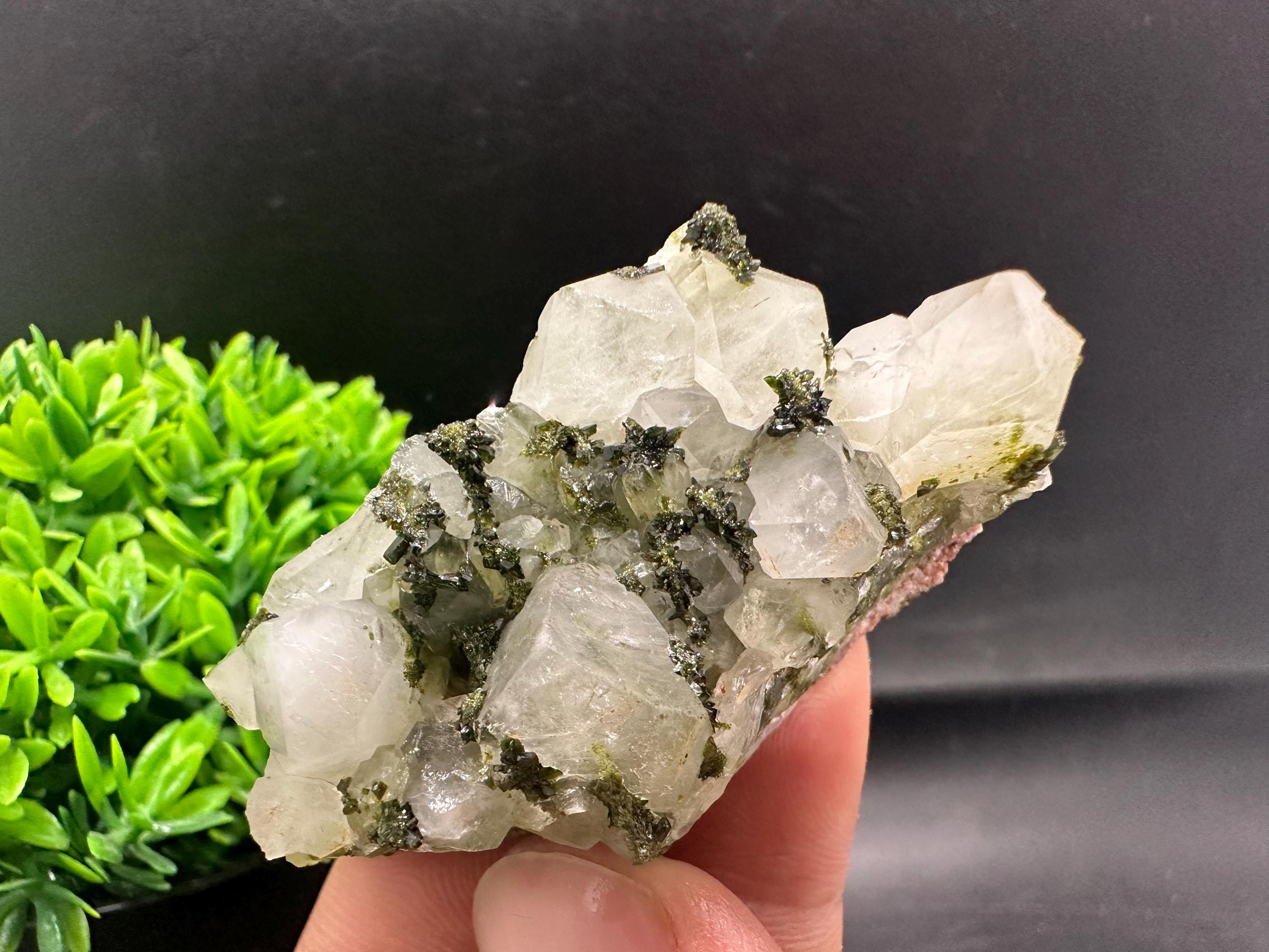 Rare Green Epidote Quartz Crystal Cluster - Eastern Anatolia, Turkey