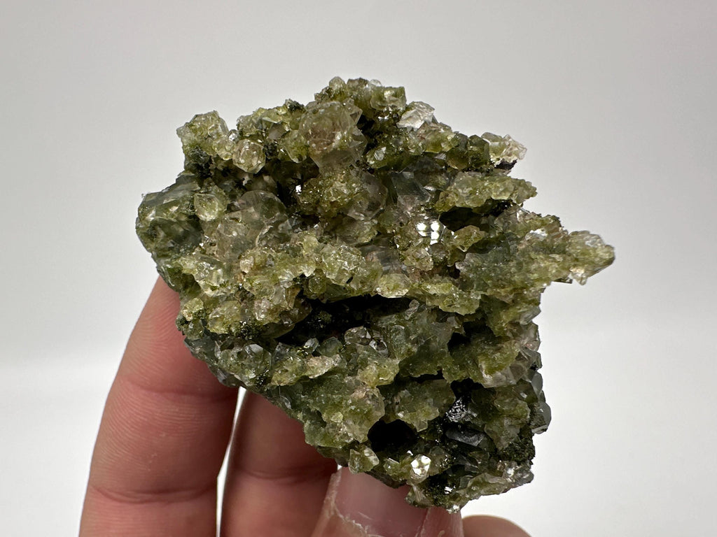 Rare Green Epidote with Quartz Crystals, Eastern Anatolian Mineral Specimen