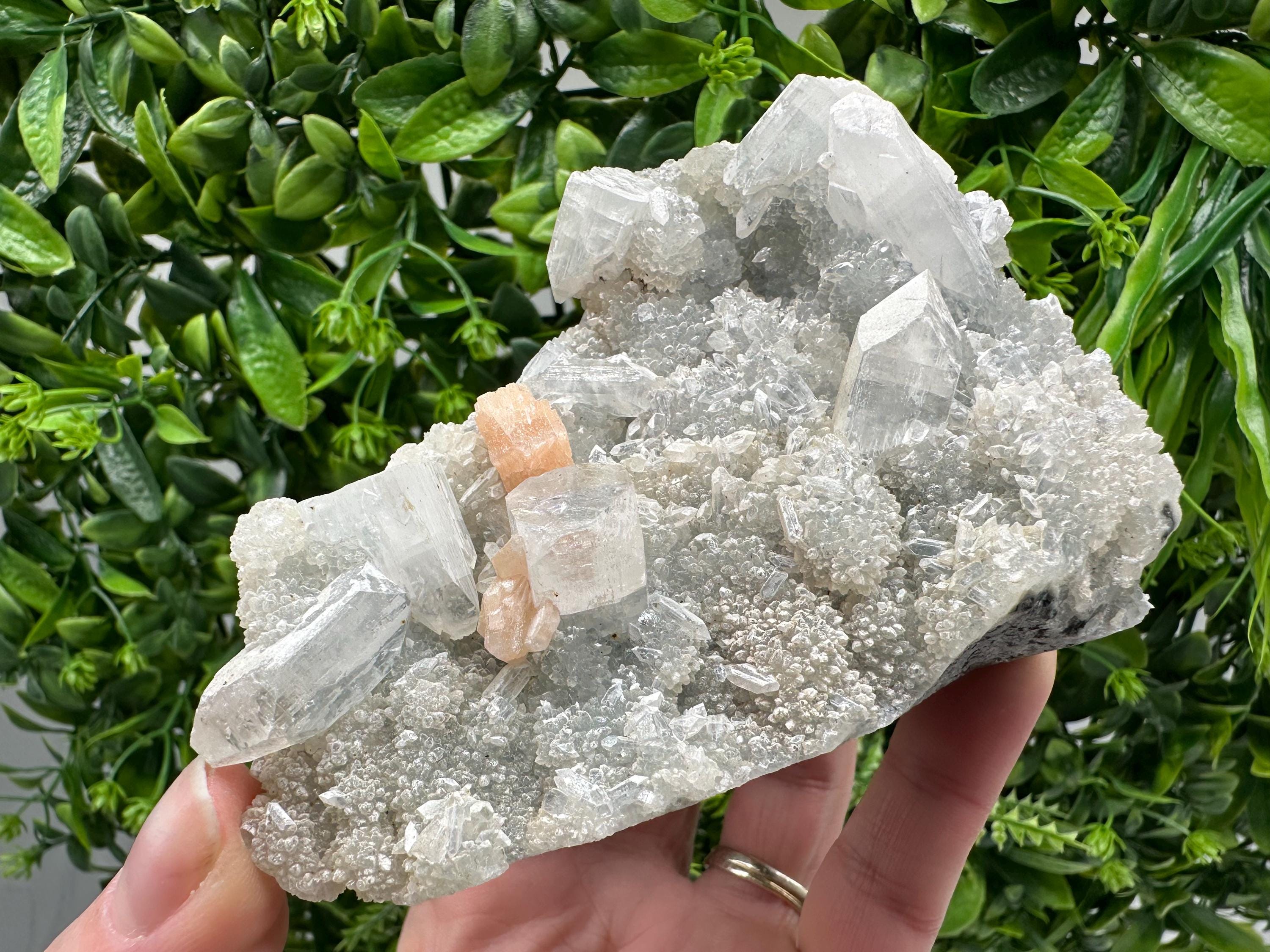 Apophyllite Stilbite Chalcedony Specimen: India Minerals, Crystal Stone