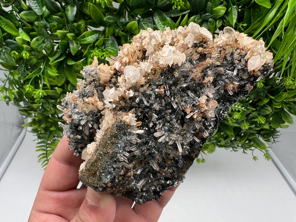 Wonderful Calcite on Quartz white Sphalerite, from Borieva mine,Bulgaria,natural,collection mineral specimen,Home decor crystal,gift,healing
