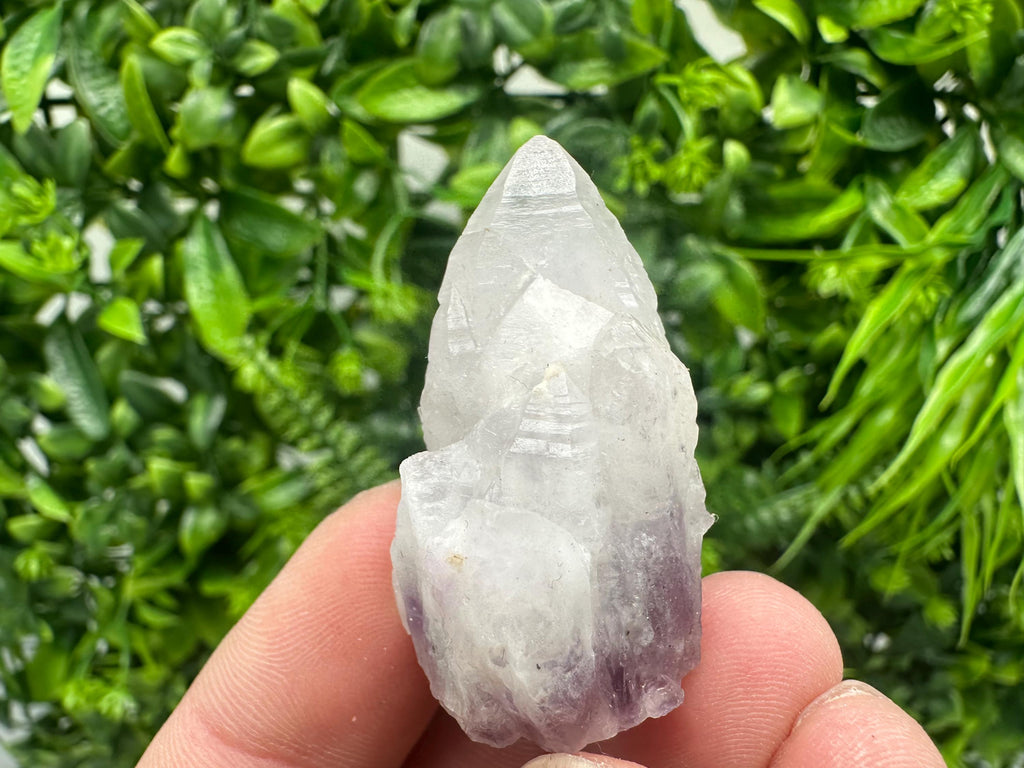 Amethyst Phantom Quartz Crystal: Chalcedony Chlorite Inclusions