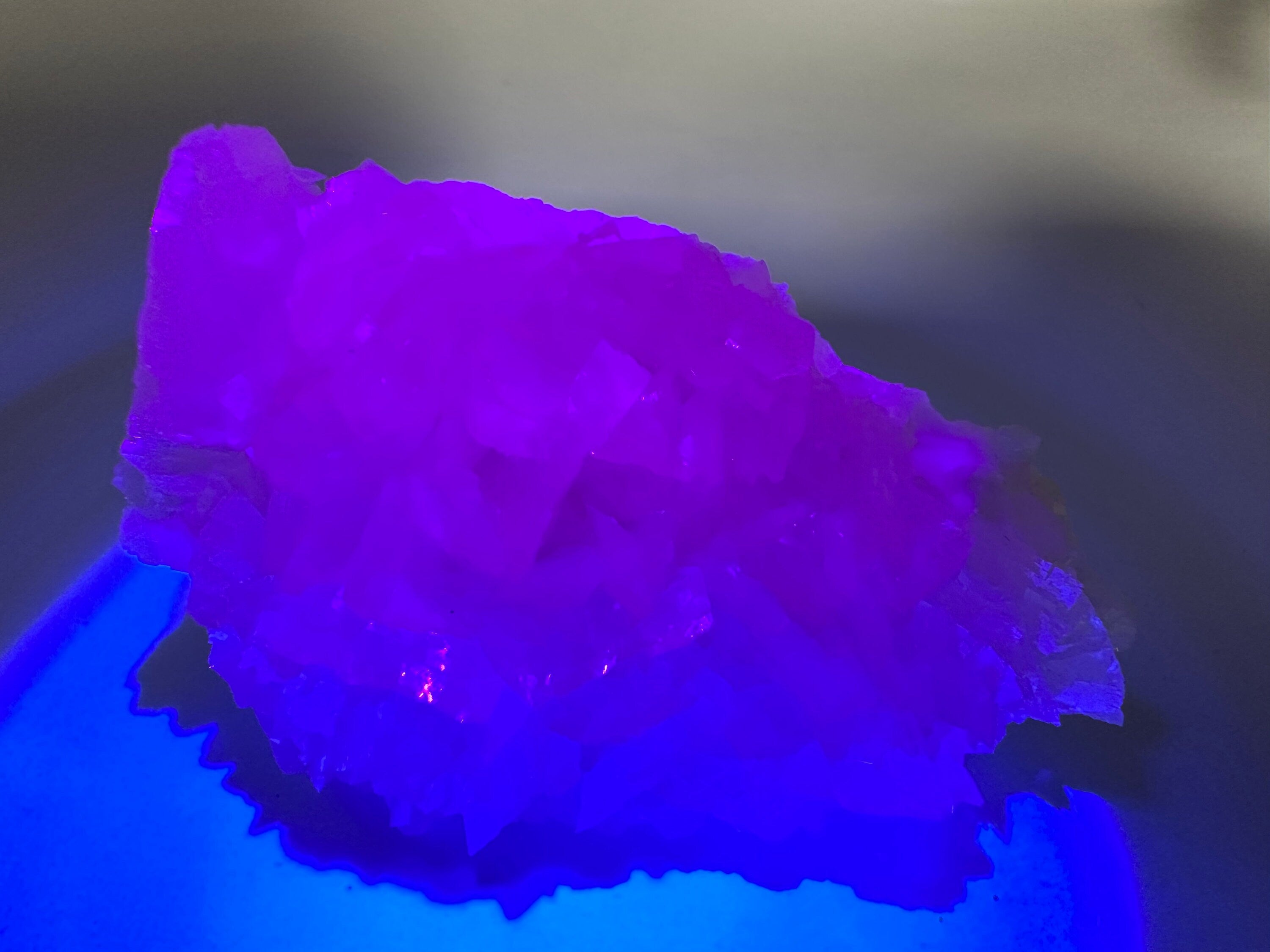 Fluorescent Mangano Calcite Specimen: Rhodopes, Bulgaria Mineral Decor