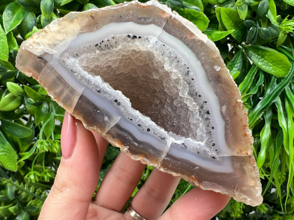 Natural Agate Druzy Geode, Quartz Crystal