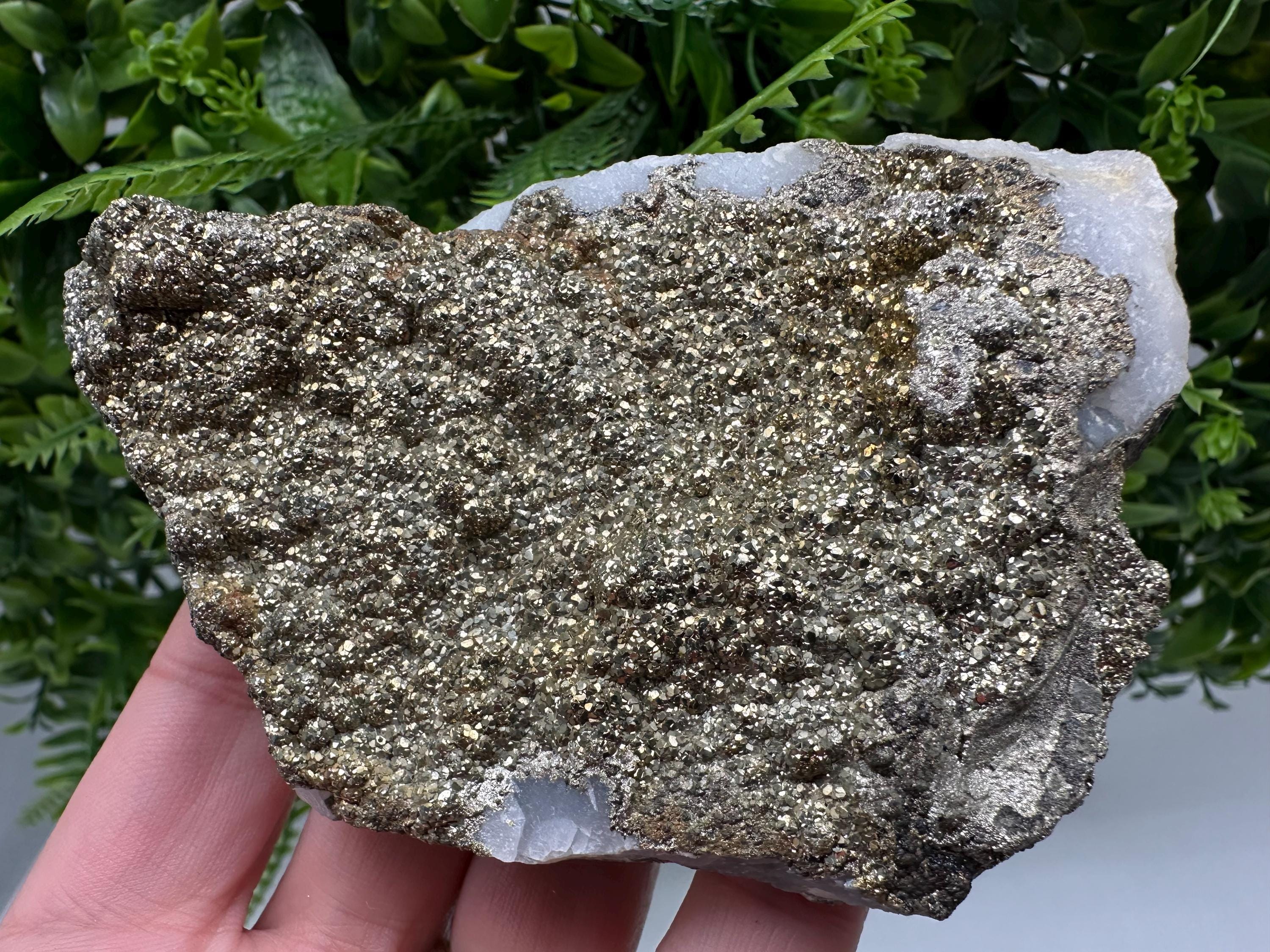 Marcasite Cluster on Chalcedony, Bulgaria Mineral Specimen