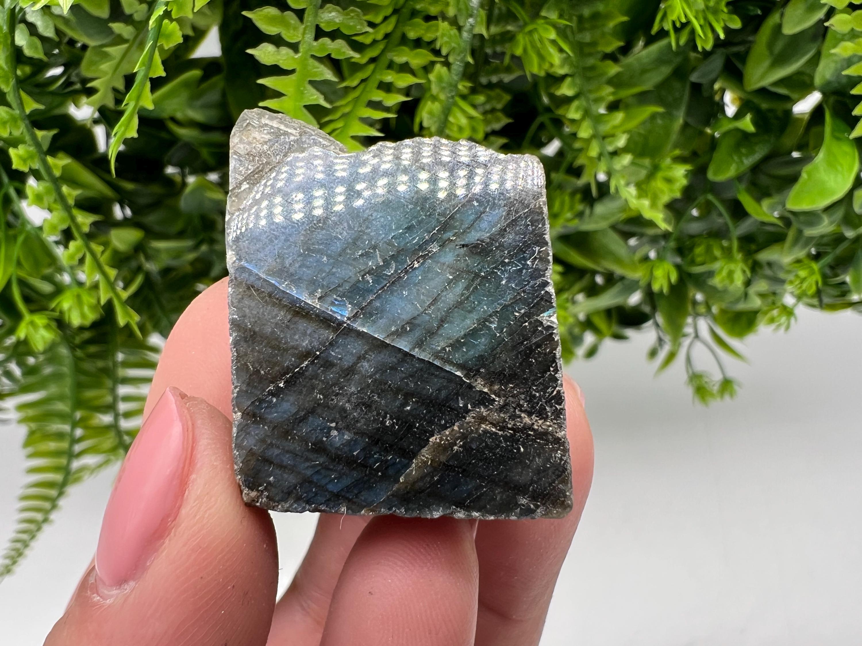 Polished Labradorite Slab: Multifire Crystal Decor - 3/2/3.5 CM