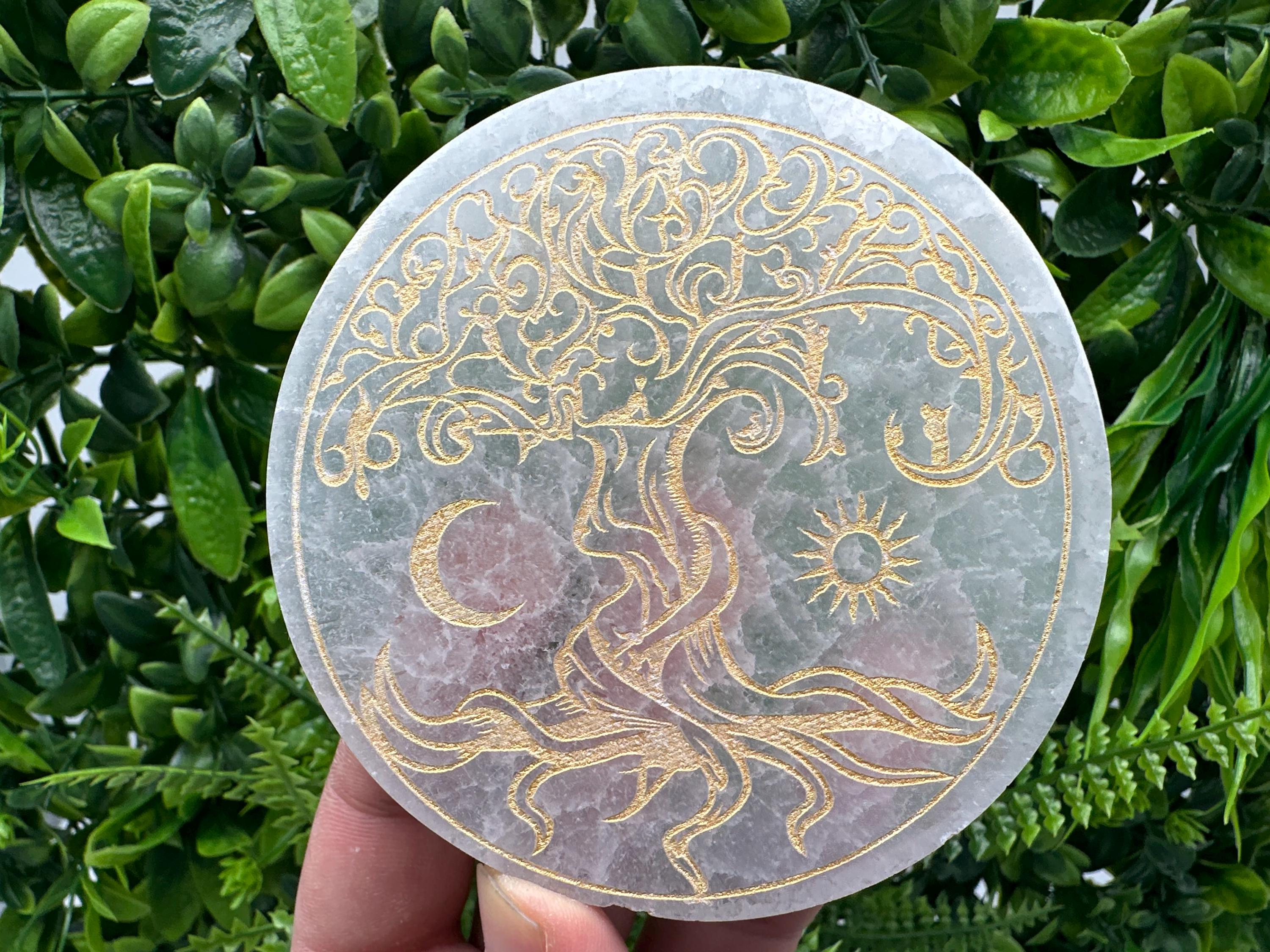 Tree of Life Selenite Plate: Crystal Recharging Station (10/10cm)