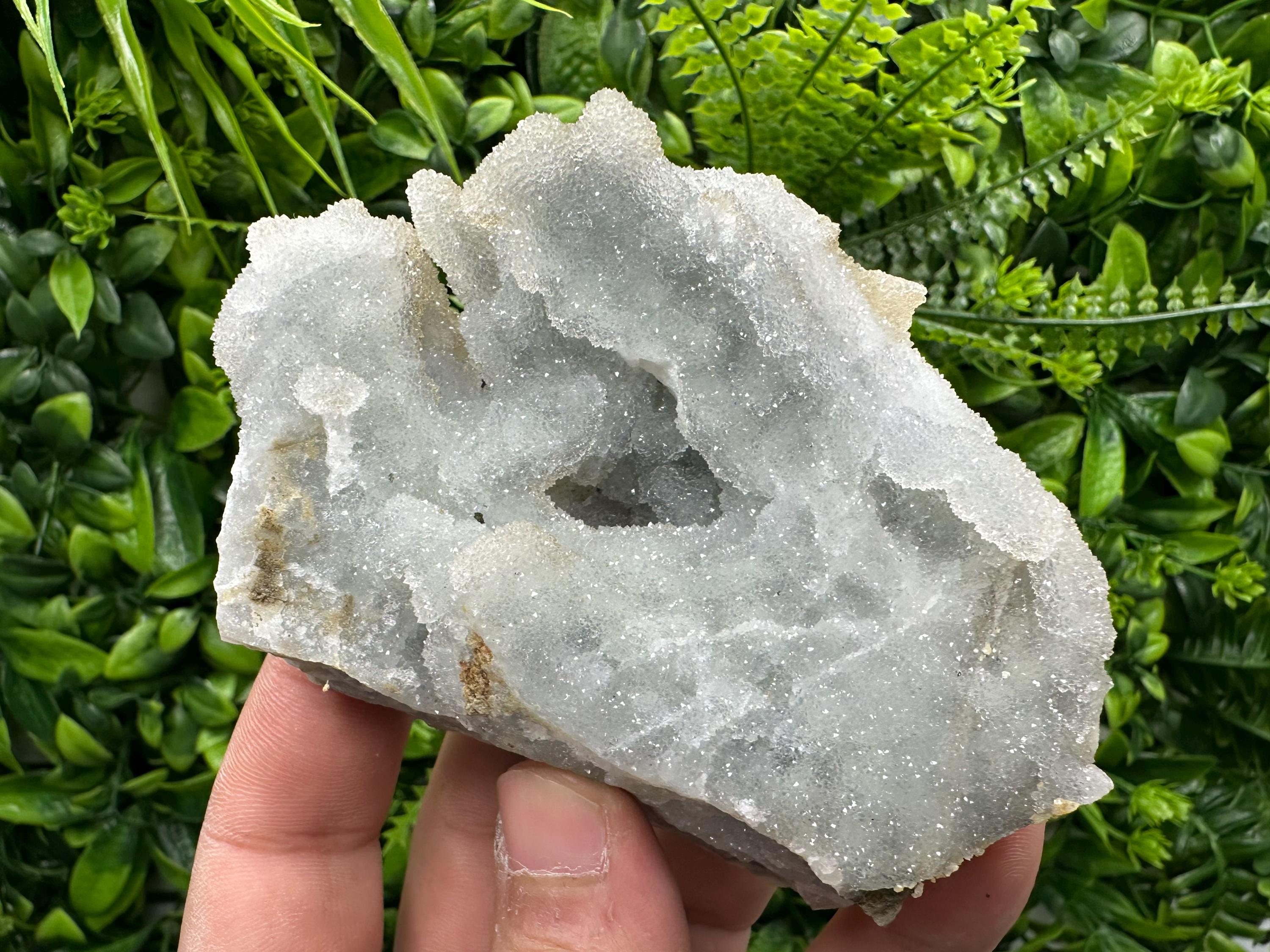 Chlorite Chalcedony Quartz Cluster, Natural Crystal Mineral Specimen