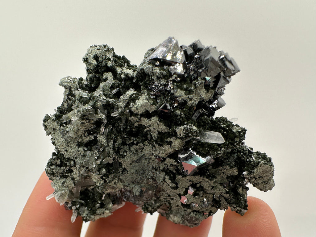 Sphalerite on Quartz Cluster, Natural Mineral Specimen, Home Decor Stone