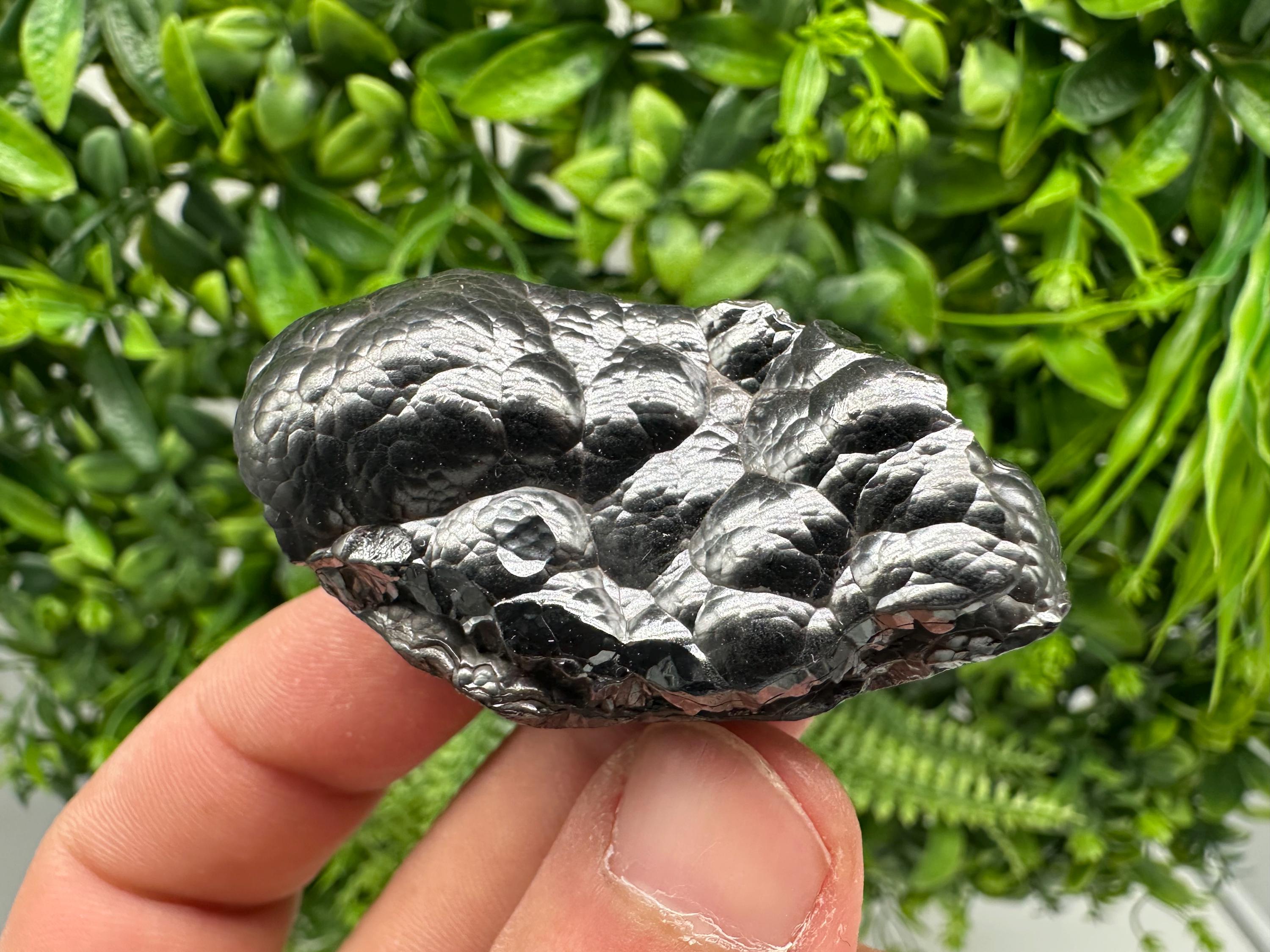 Botryoidal Black Hematite Specimen: Moroccan Crystal for Reiki Chakra