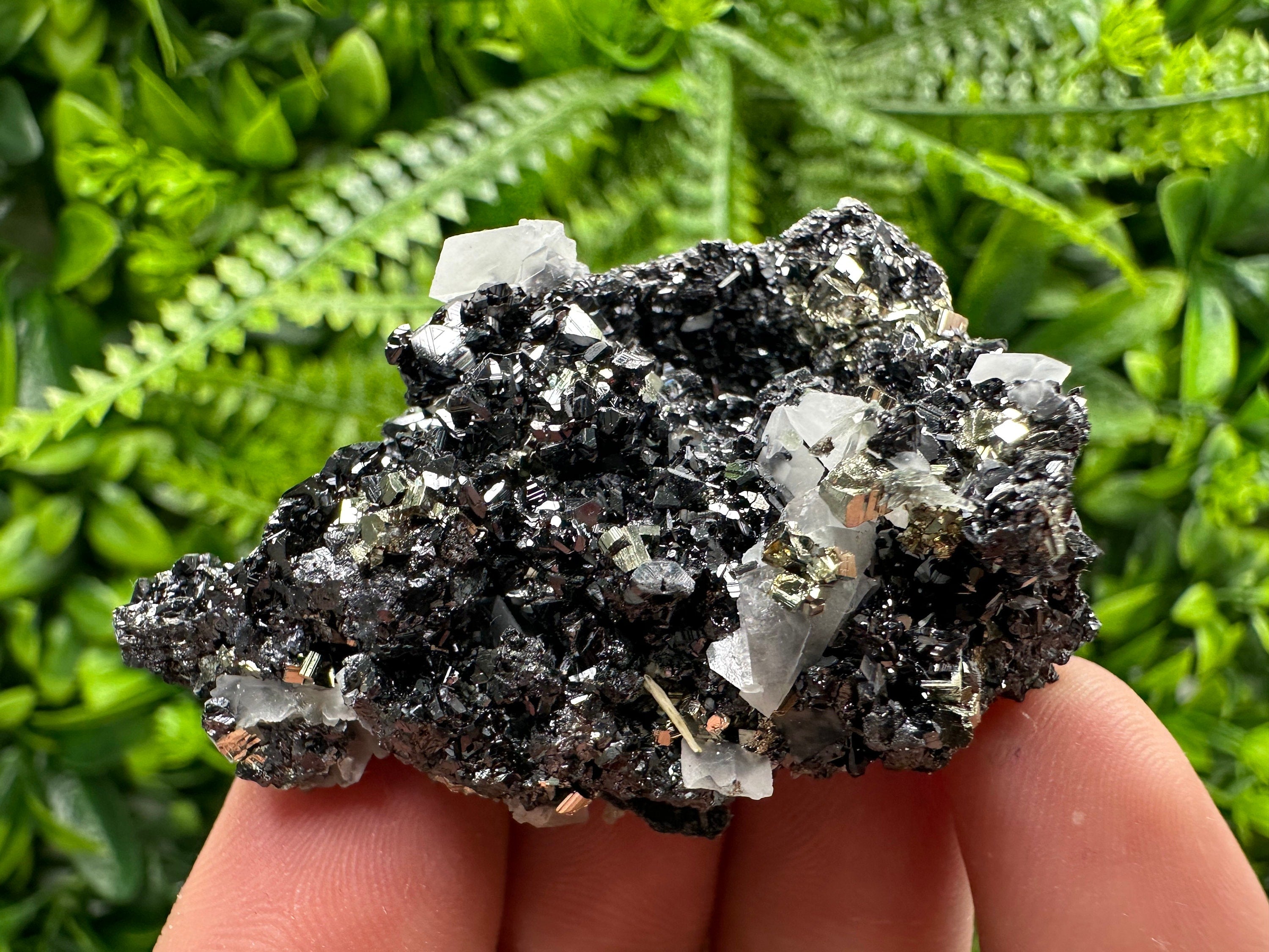 Pyrite Sphalerite Quartz Calcite Specimen: Borieva Mine Mineral Decor