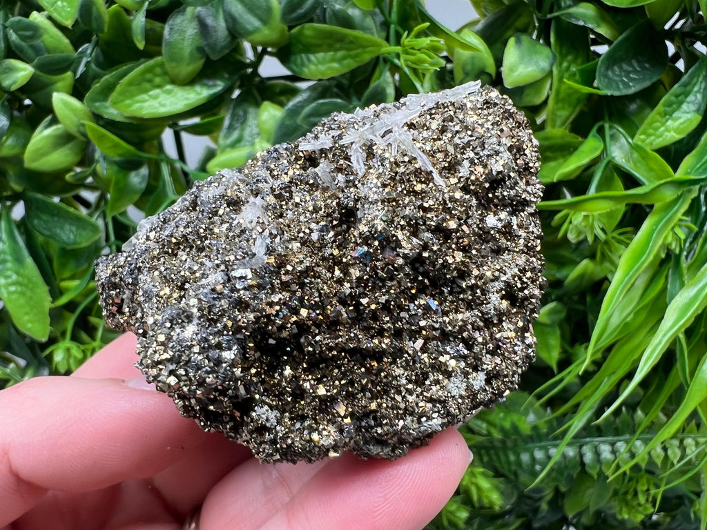 Pyrite on Green Quartz Mineral Specimen, Bulgaria
