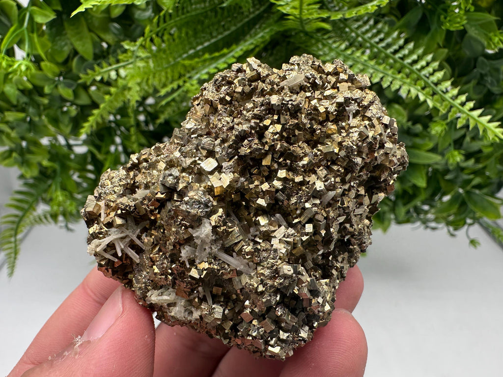 Rainbow Pyrite with Calcite, Natural Mineral Souvenir