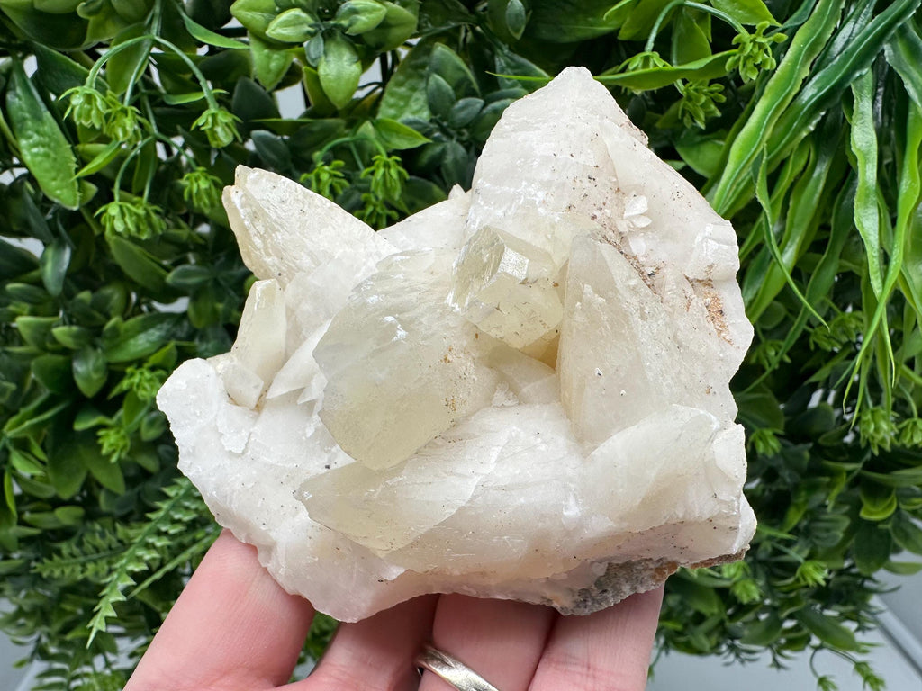 Calcite on Green Quartz: Laki Bulgaria Healing Crystal