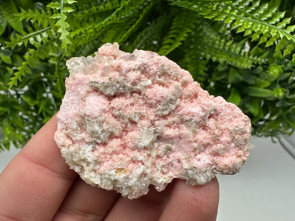 Rhodochrosite on Quartz: Pink Mineral Specimen, Starnica Mine