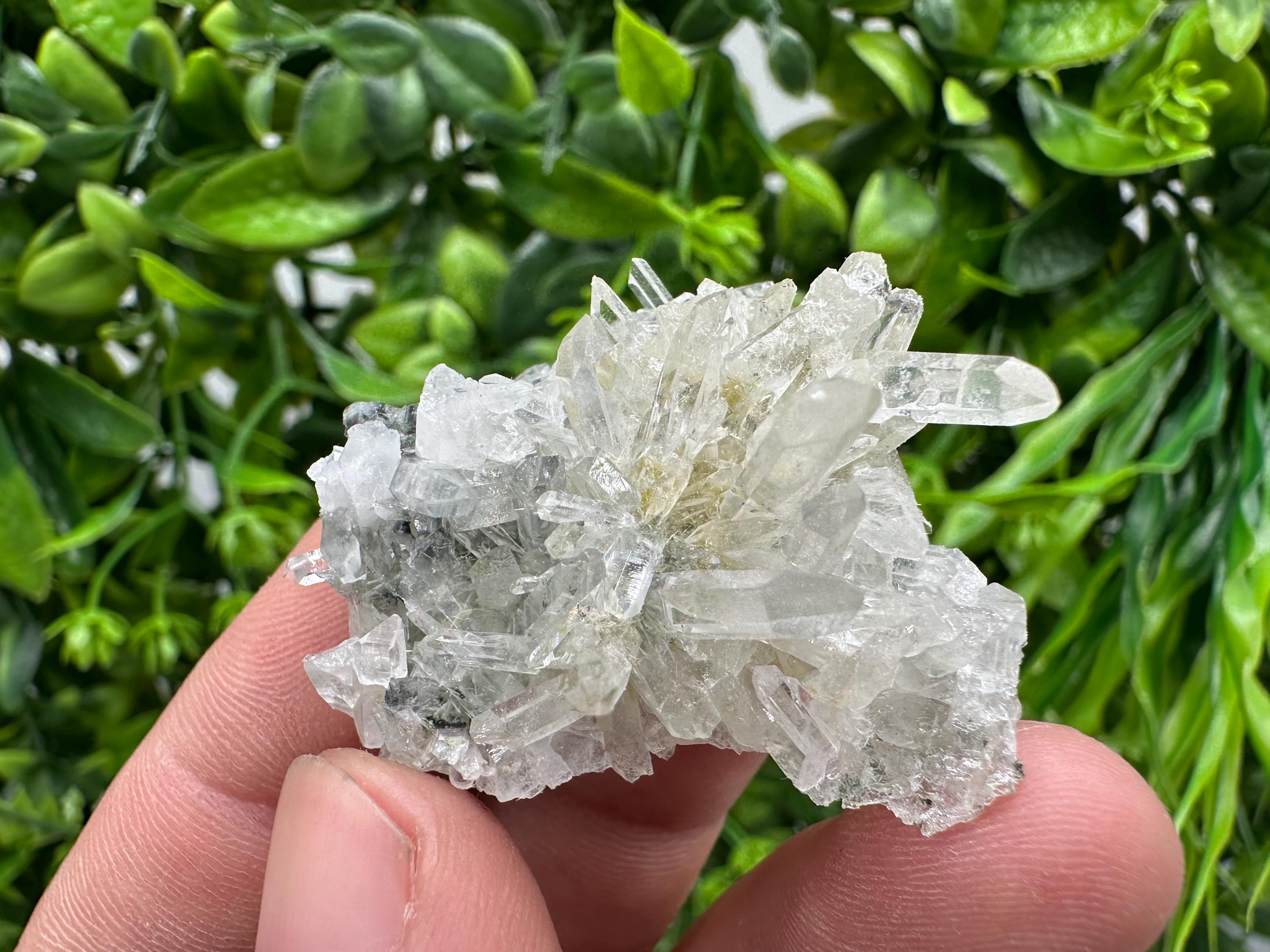 Transparent Quartz on Chlorite Matrix, Borieva Mine Mineral Specimen