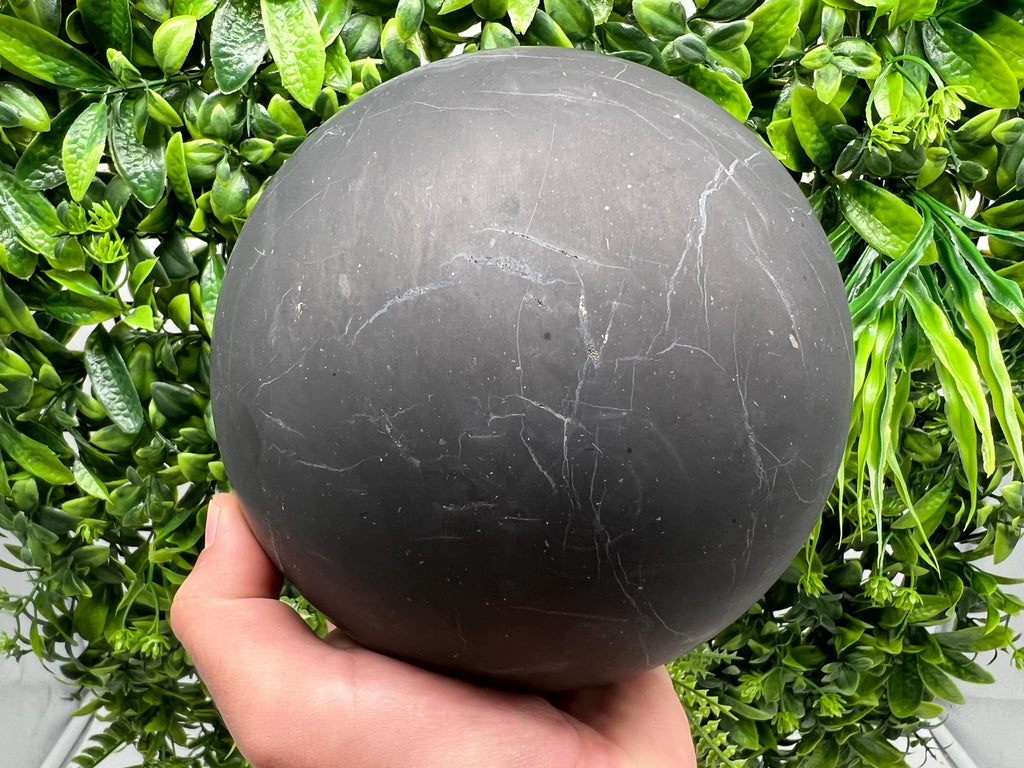 Large Shungite Sphere (15cm): EMF & 5G Protection, Metaphysical Healing