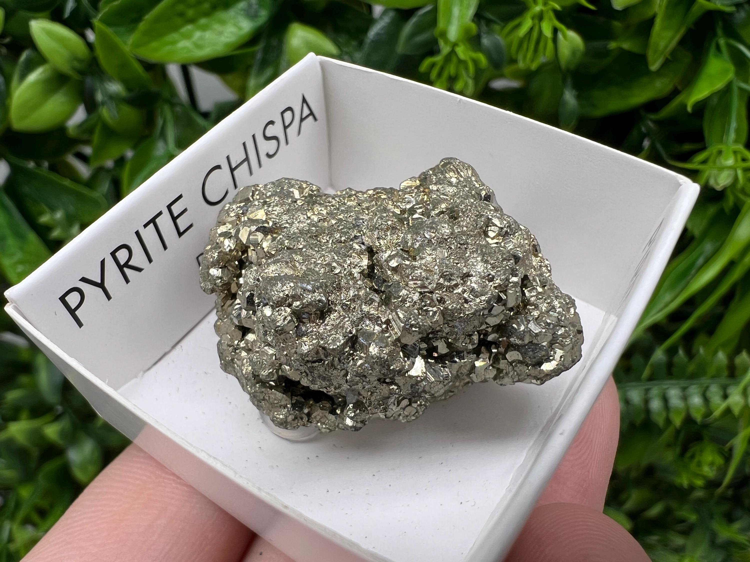 Peruvian Pyrite Cube: Natural Gold Mineral Specimen, Home Decor Stone (3/3.7cm