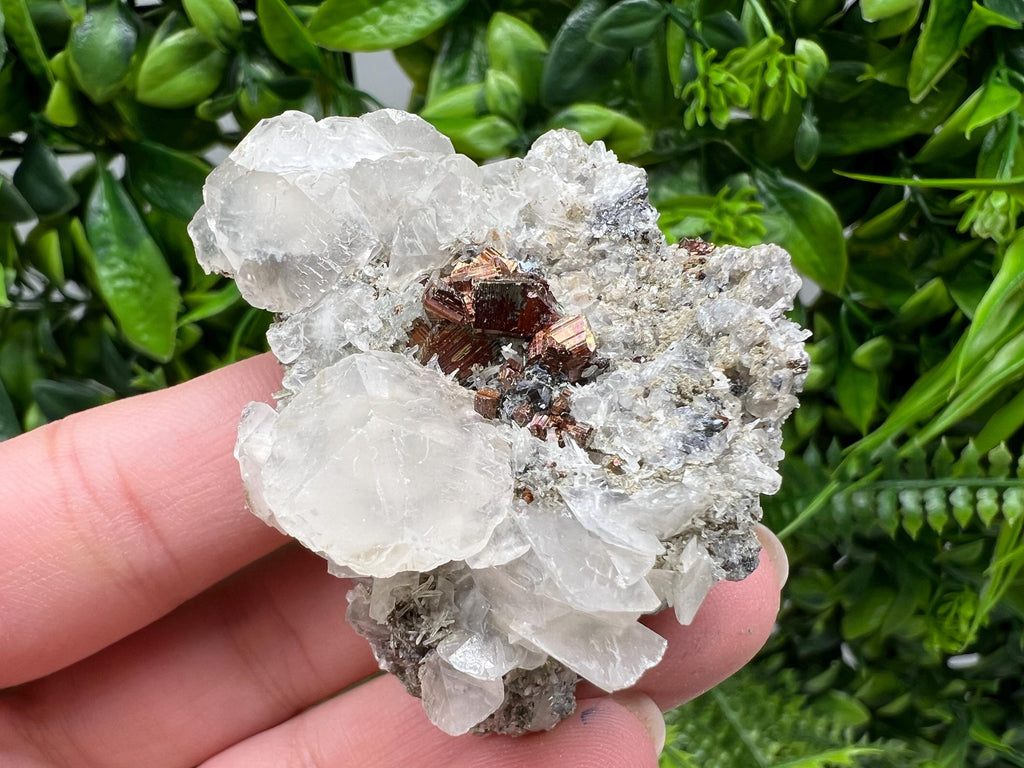 Wonderful Red Pyrite,Calcite on Quartz from Borieva mine,Madan,Bulgaria,natural,collectible mineral specimen,home decor stone,gift minerals