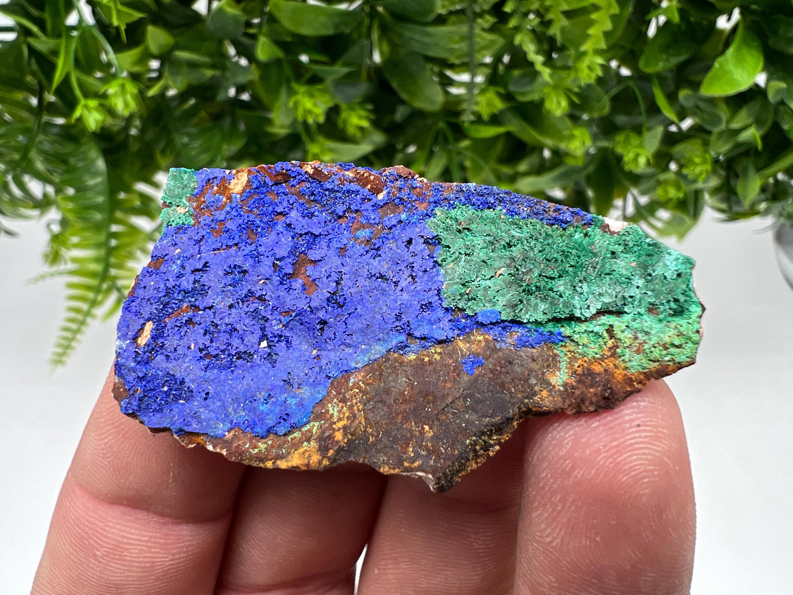 Moroccan Azurite Malachite Specimen, Blue Green Crystal Mineral