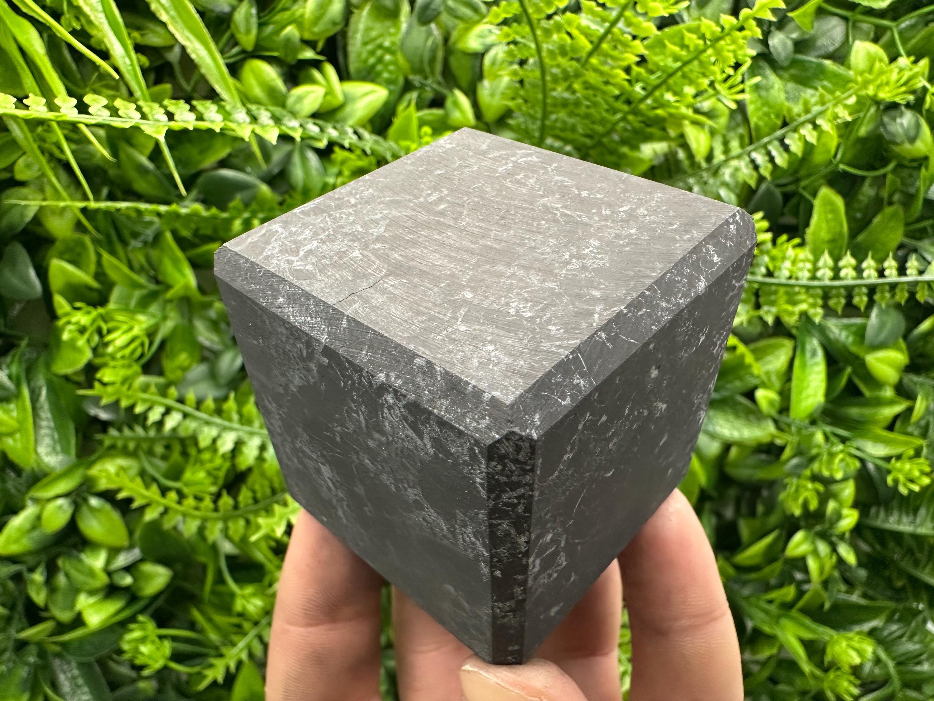 Shungite Crystal Cube (5cm): EMF & 5G Protection, Healing Stone