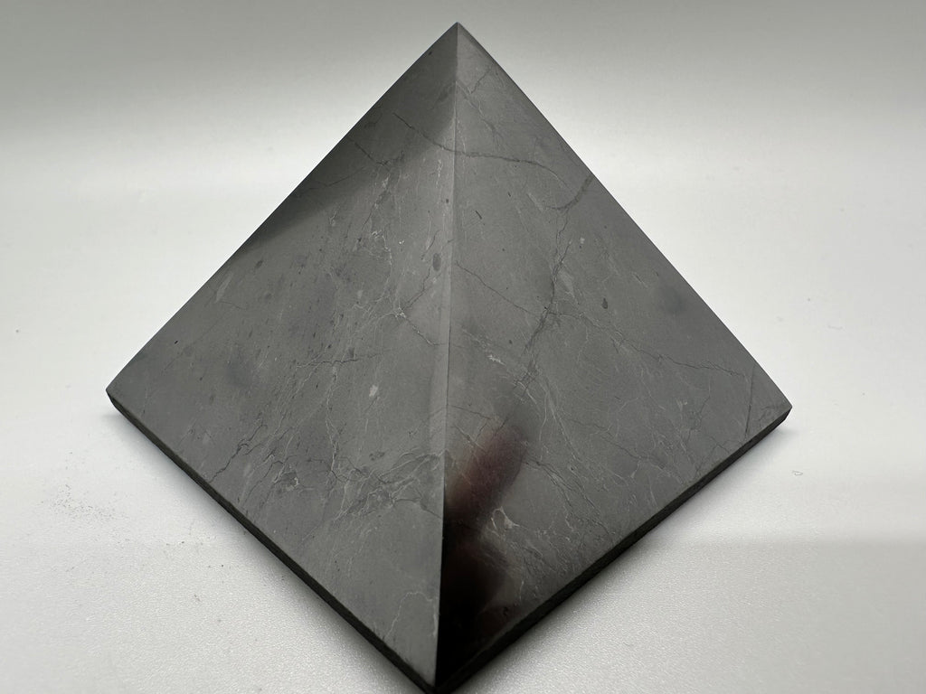 Shungite Crystal Pyramid (7cm): EMF & 5G Protection, Healing Stone