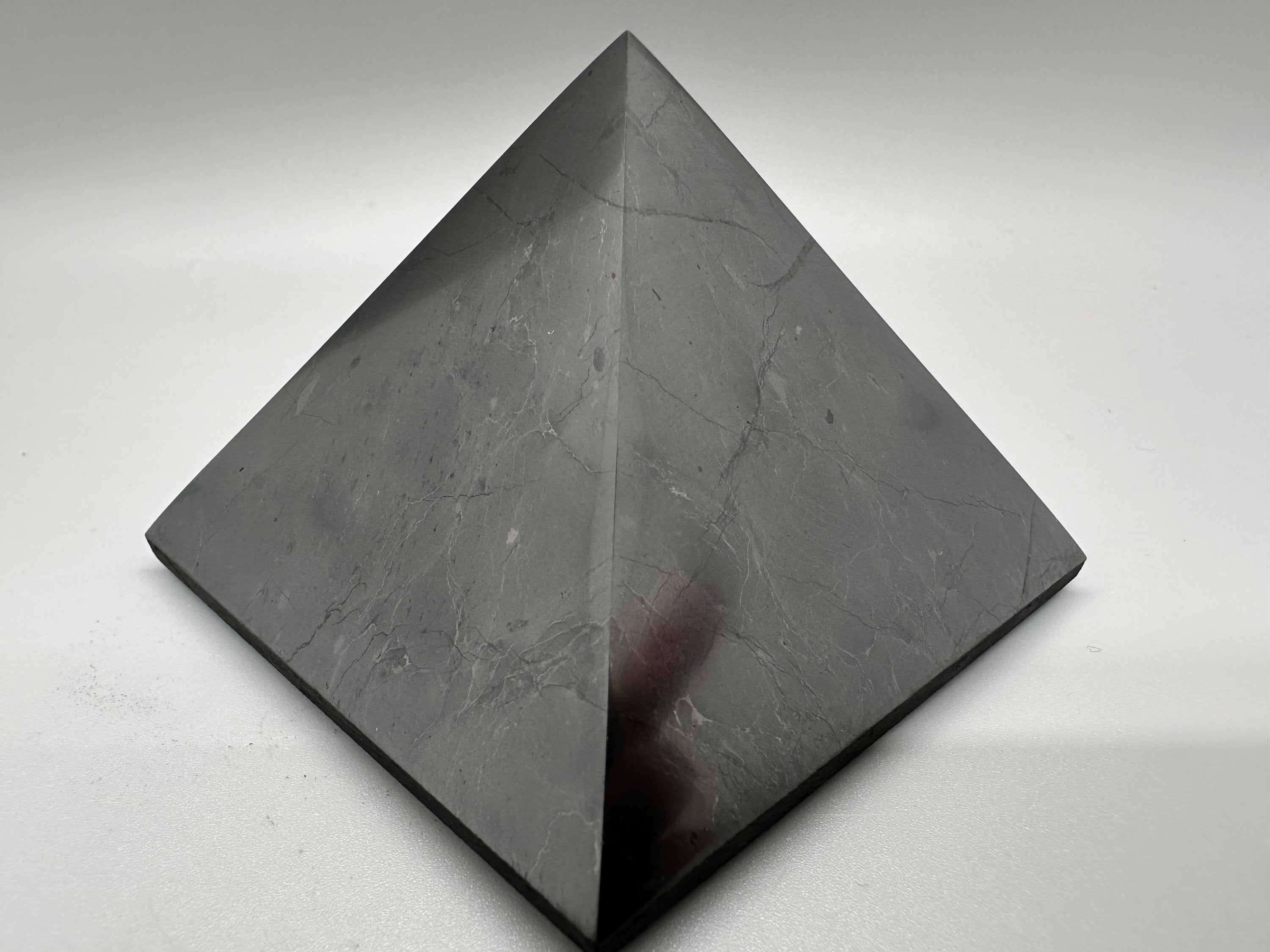 Shungite Crystal Pyramid (7cm): EMF & 5G Protection, Healing Stone