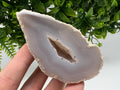 Blue Agate Druzy Geode, Natural Crystal Quartz (8.2/5.5/4.5 cm)