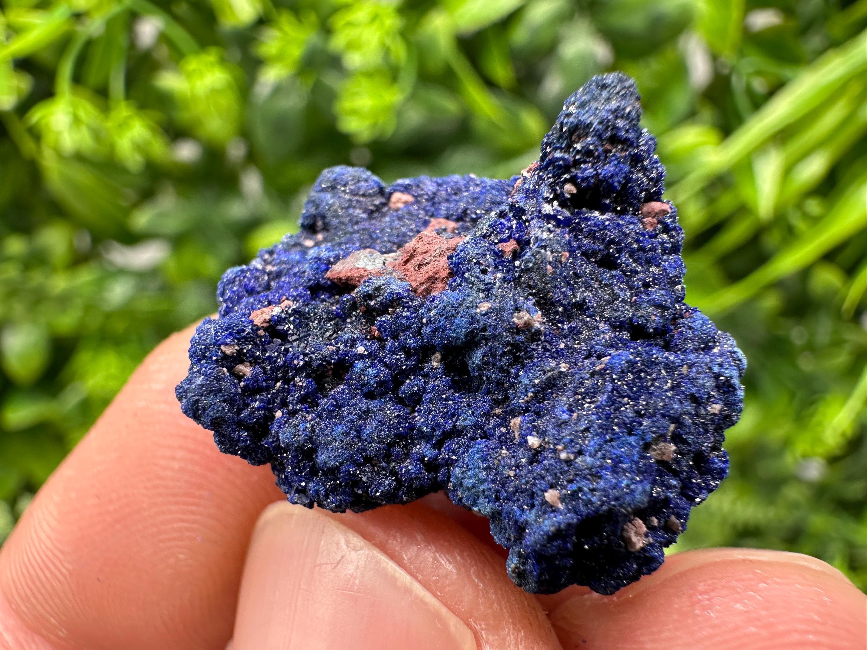 Crystallized Azurite-Kerrouchen,Morocco-Blue Azurite Specimen-High Quality Blue Azurite-Azurite Mineral Specimen, gemmy,lustrous of Azurite
