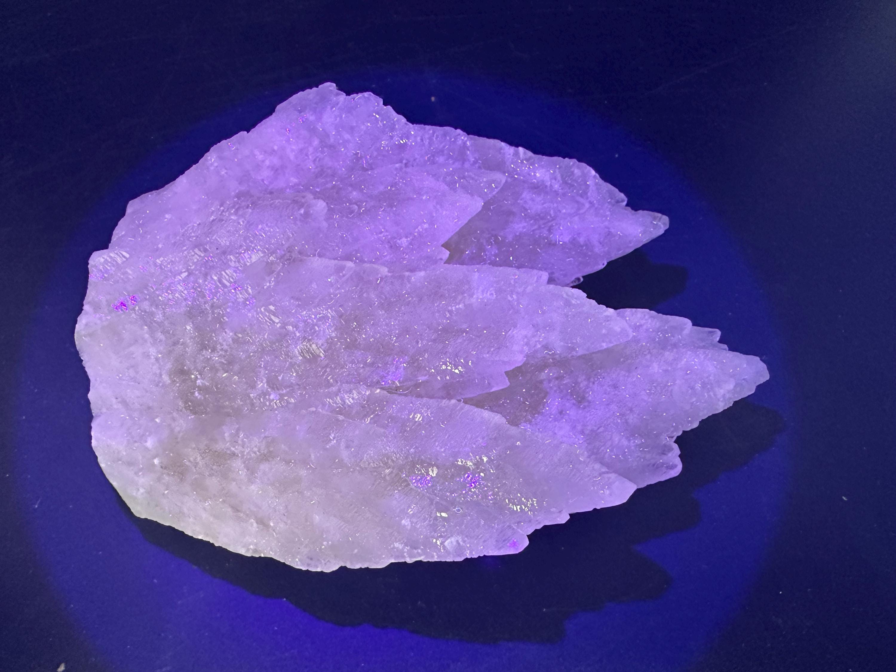 Calcite on Green Quartz: Djurcovo Mine, Bulgaria