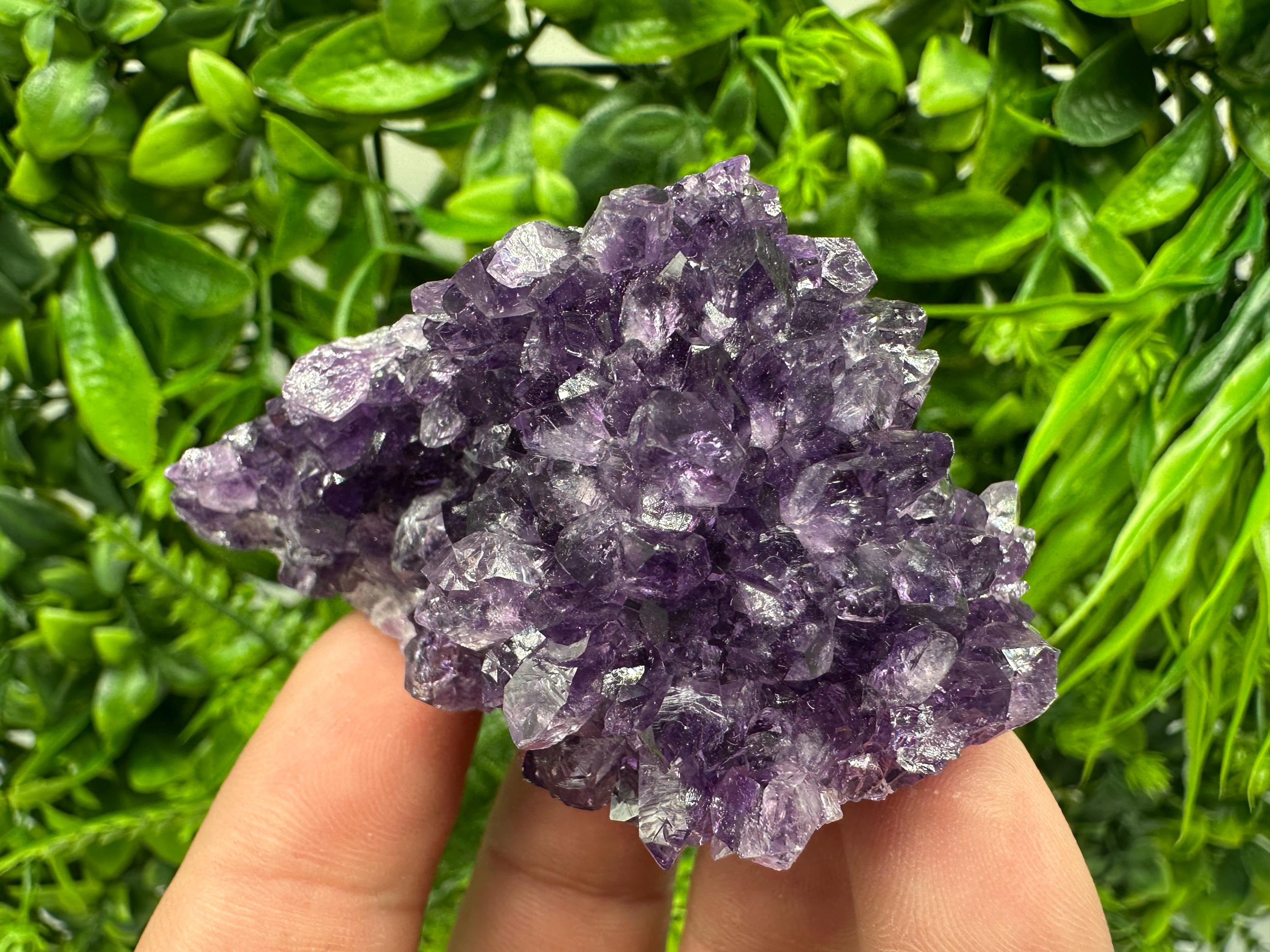Natural Purple Amethyst Cluster from Uruguay: Home Decor Crystal