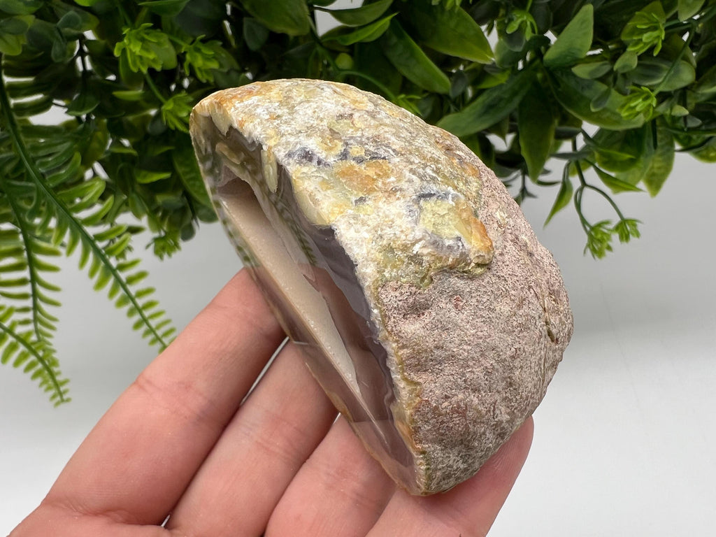 Natural Agate Geode, Druzy Quartz Crystal (8/4.5/5 cm)