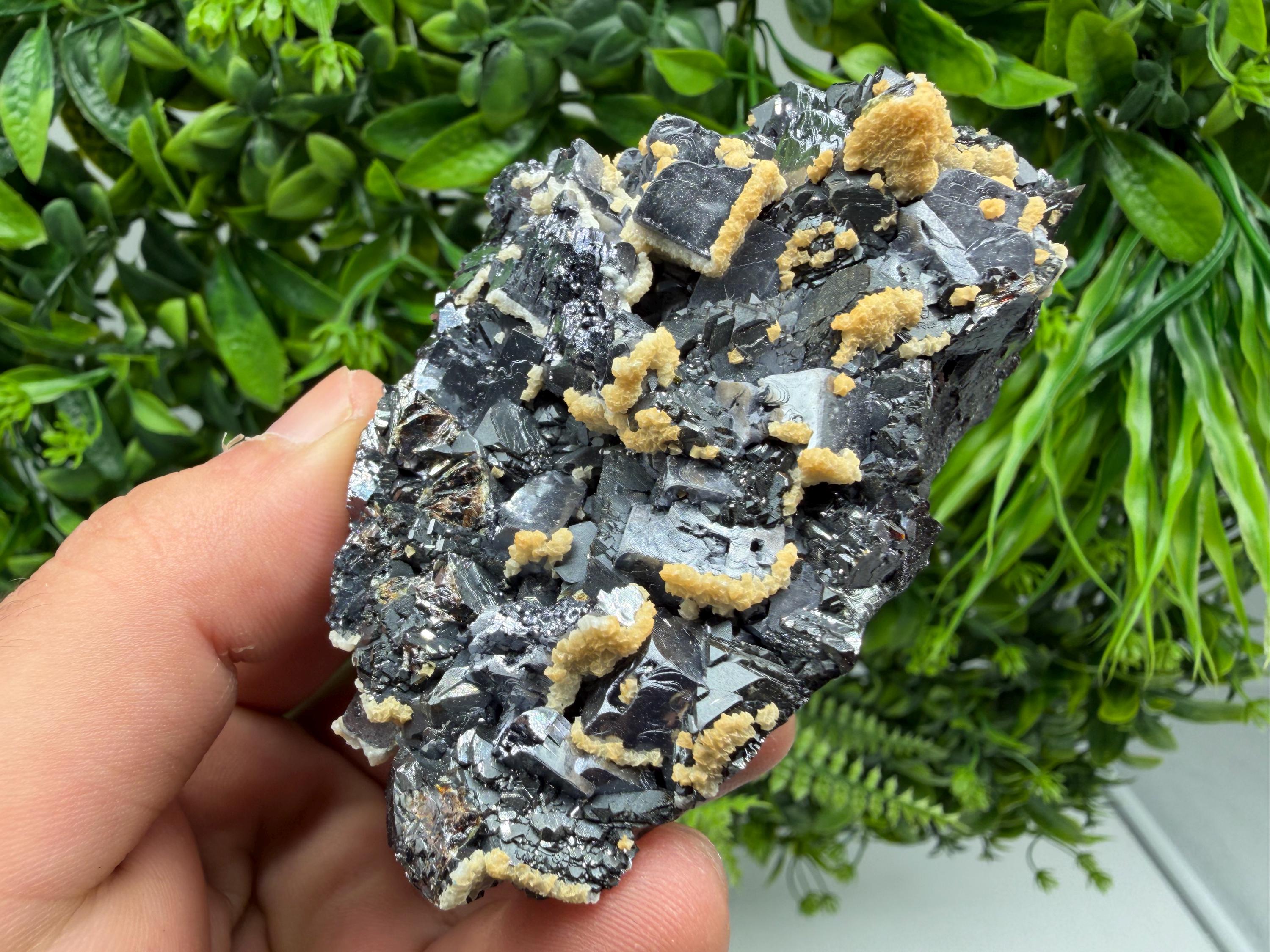 Amazing Galena spinel law on Quartz whit Siderite,from Krushev dol mine,Bulgaria,natural,collection mineral specimen,home decor crystal,souv