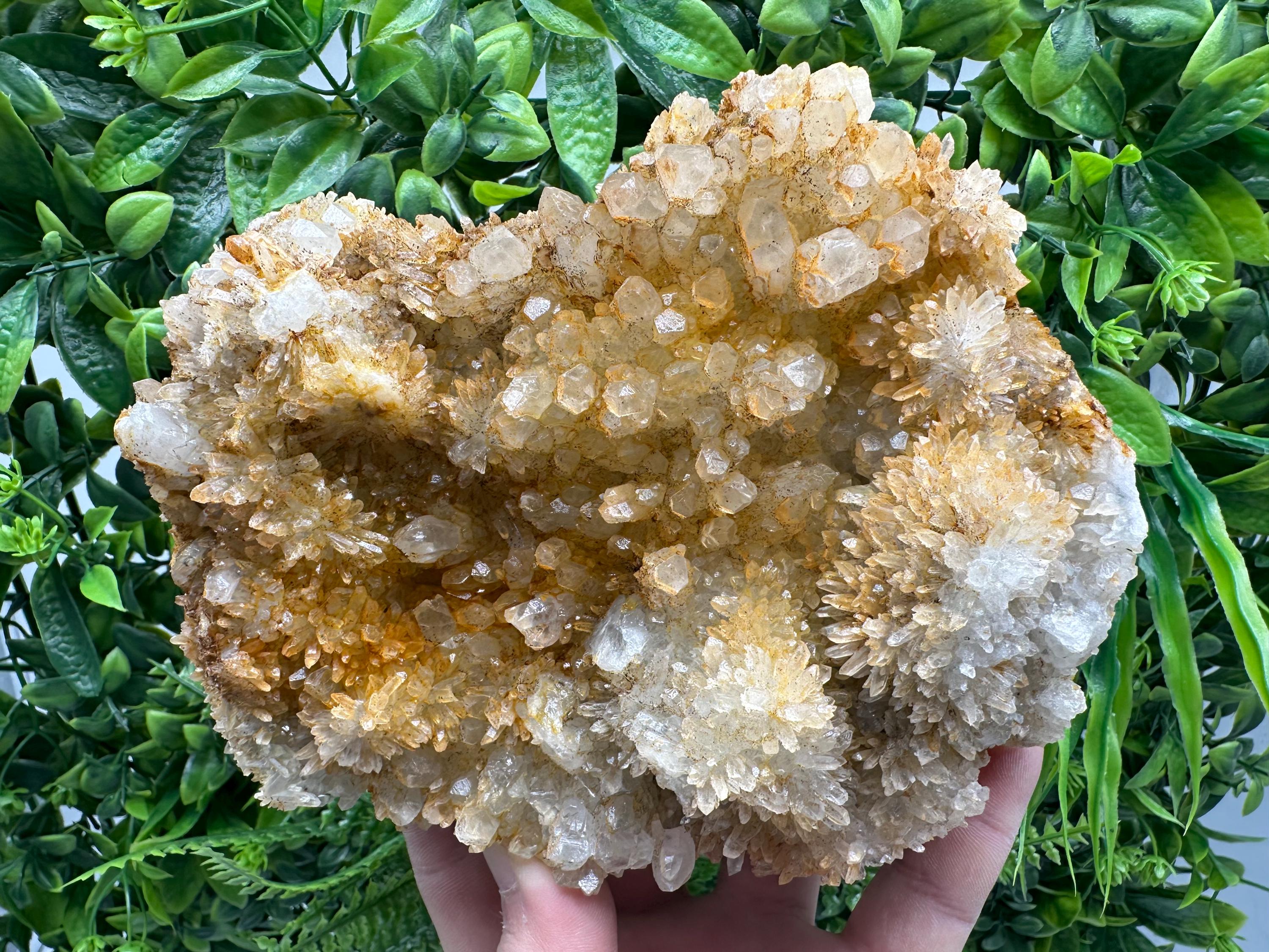 Iron Oxide Limonite Quartz Crystal Cluster, Home Decor Minerals