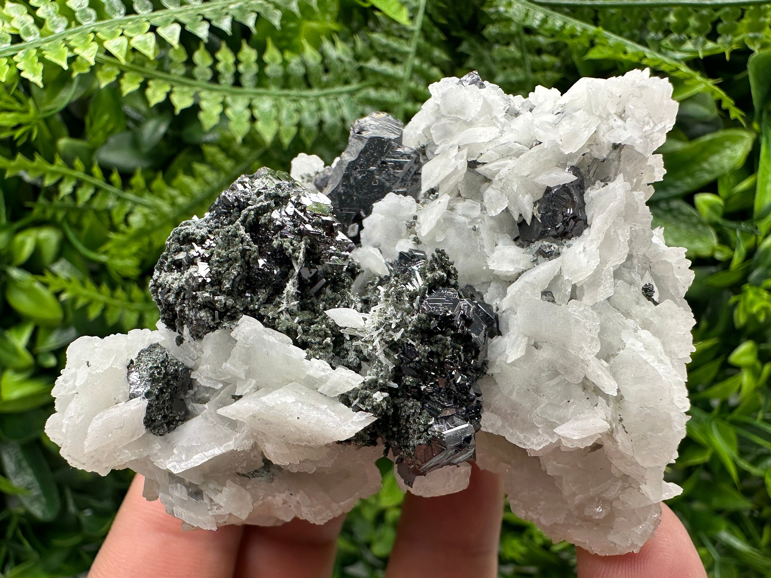 Sphalerite with Calcite and Quartz, Bulgaria Mineral Specimen