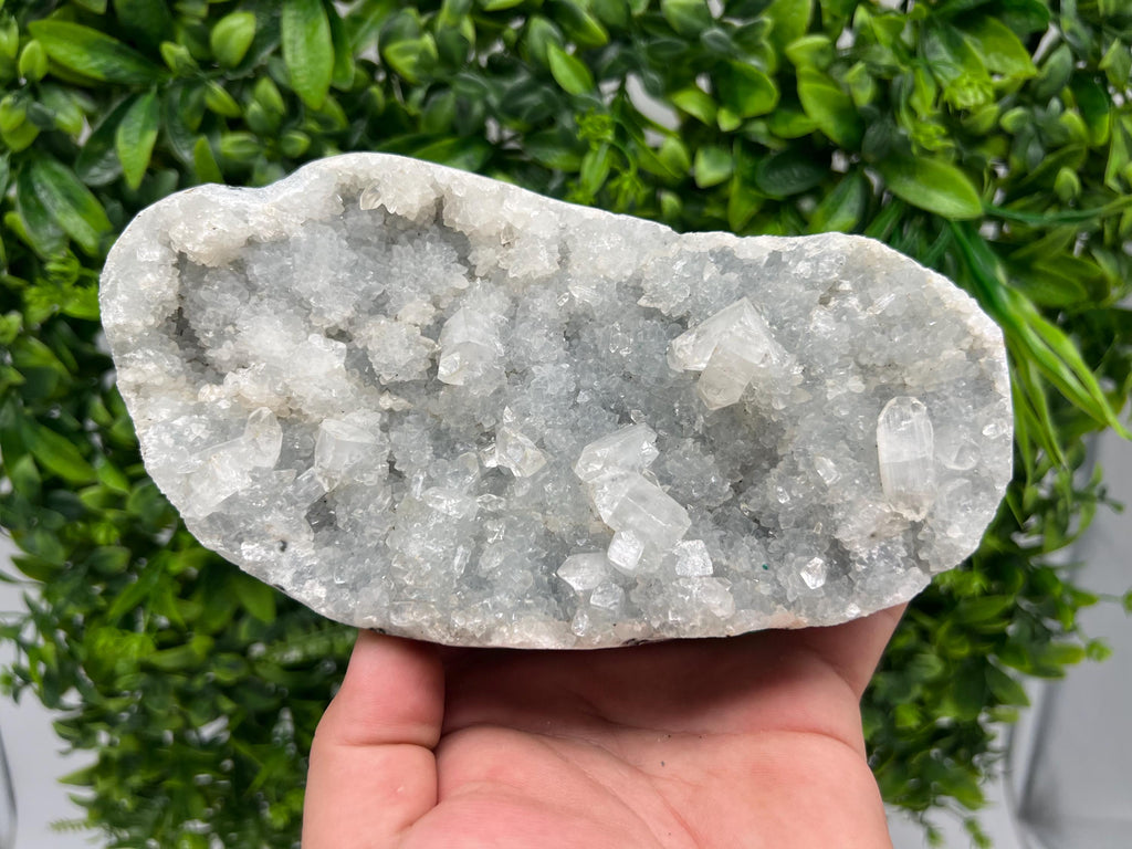 Apophyllite on Chalcedony Specimen: India Minerals, Crystal Collection