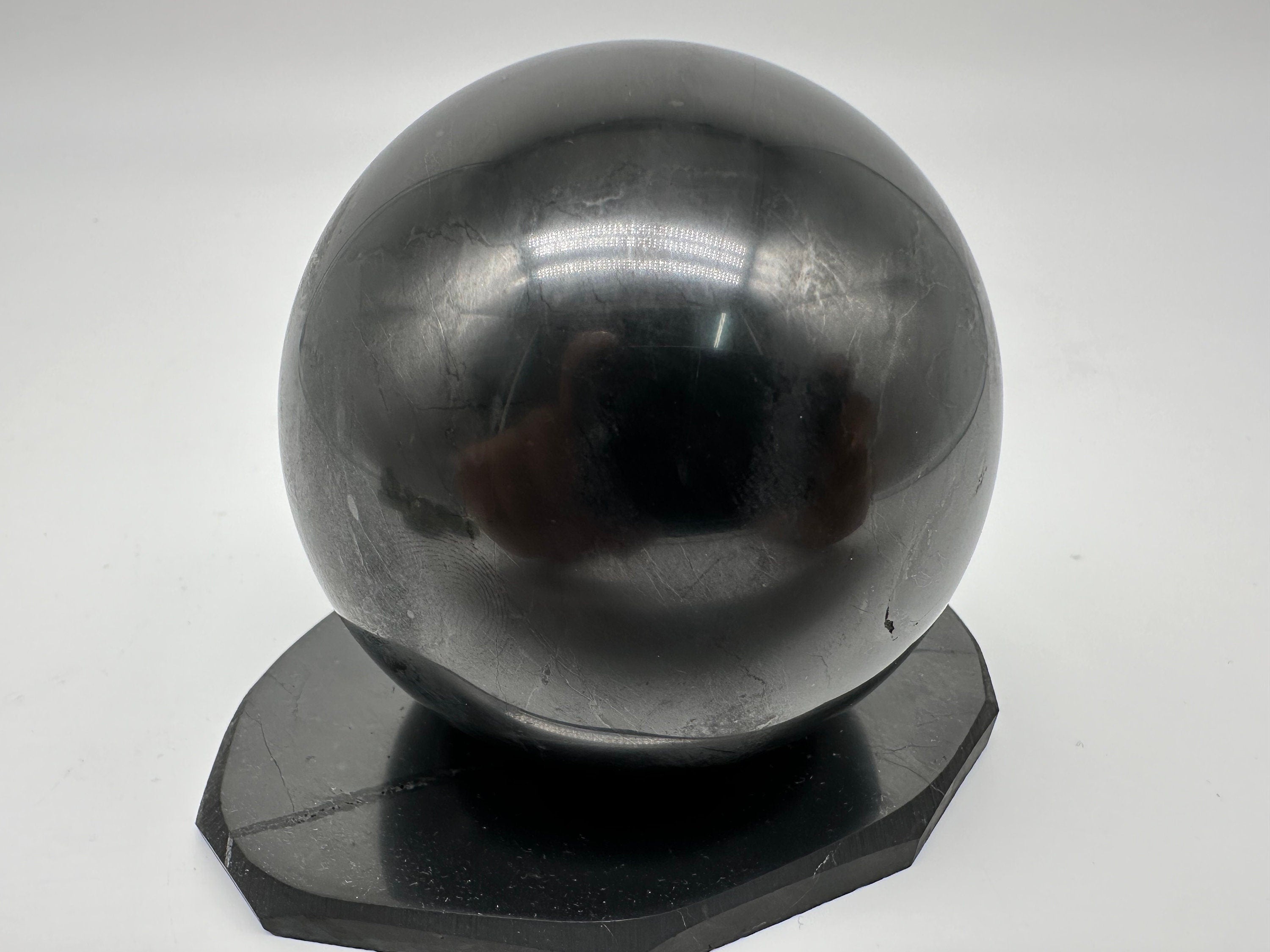8cm Shungite Sphere: EMF & 5G Protection, Healing Crystal
