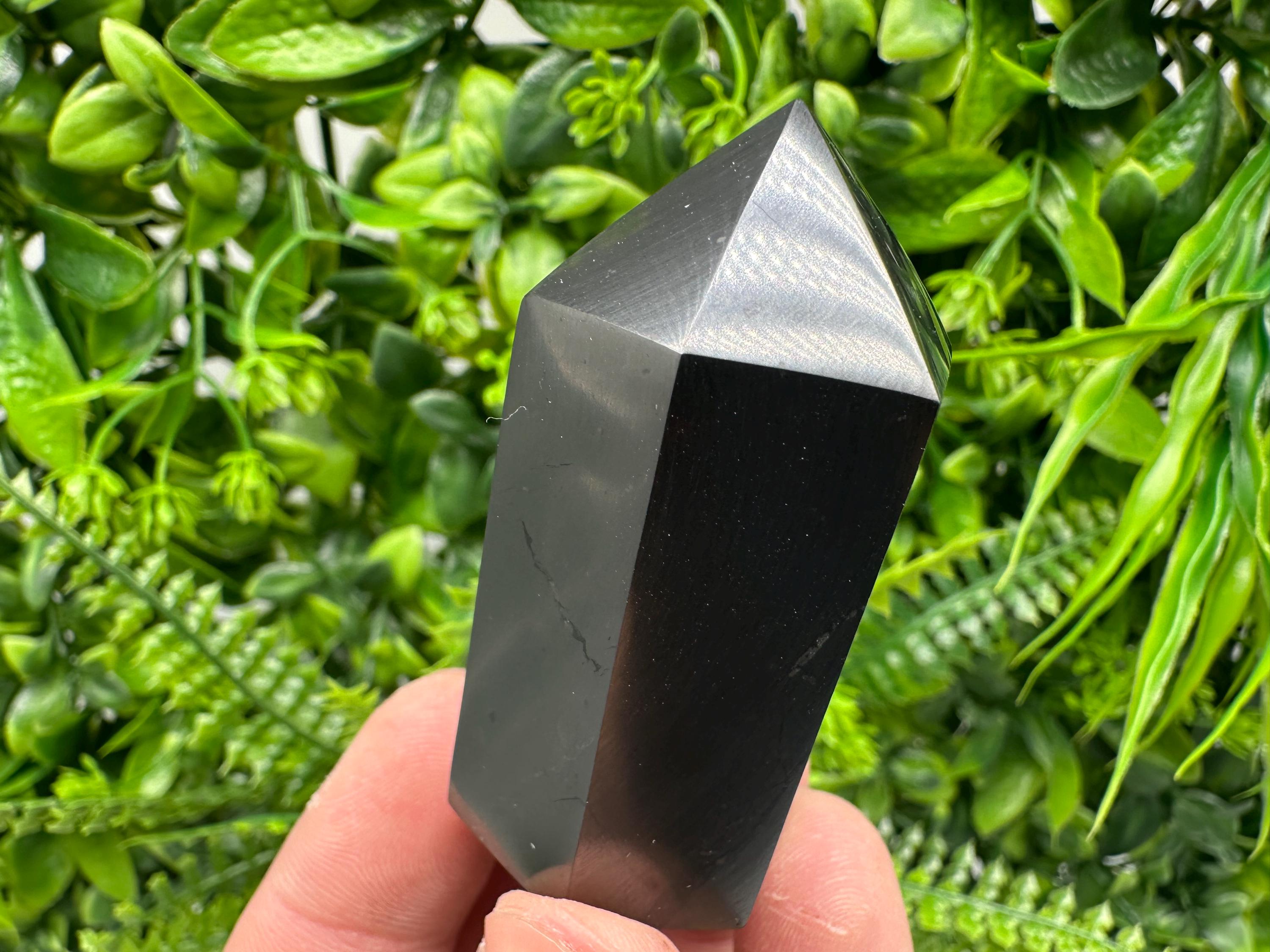 Shungite Stone Tower: EMF Neutralizer, Energy Protection (5cm)