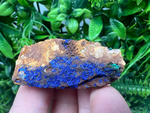 Azurite Malachite Mineral Specimen: Moroccan Blue-Green Crystal, Home Decor