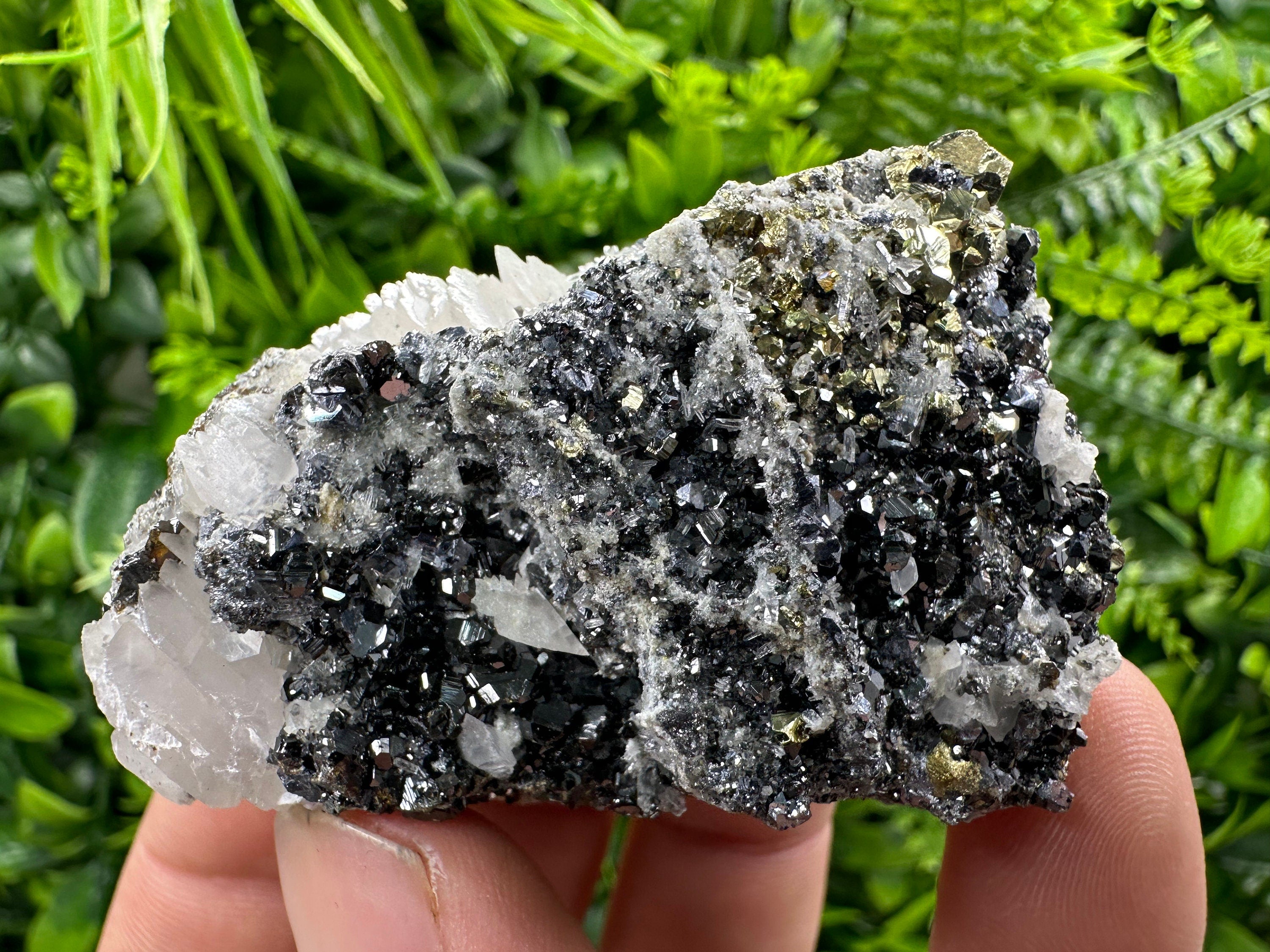Galena Sphalerite Calcite on Quartz, Borieva Mine Bulgaria