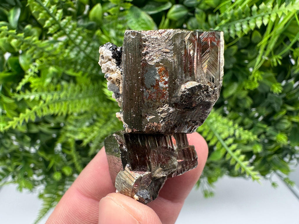 Rainbow Pyrite with Calcite, Natural Crystal Mineral Souvenir