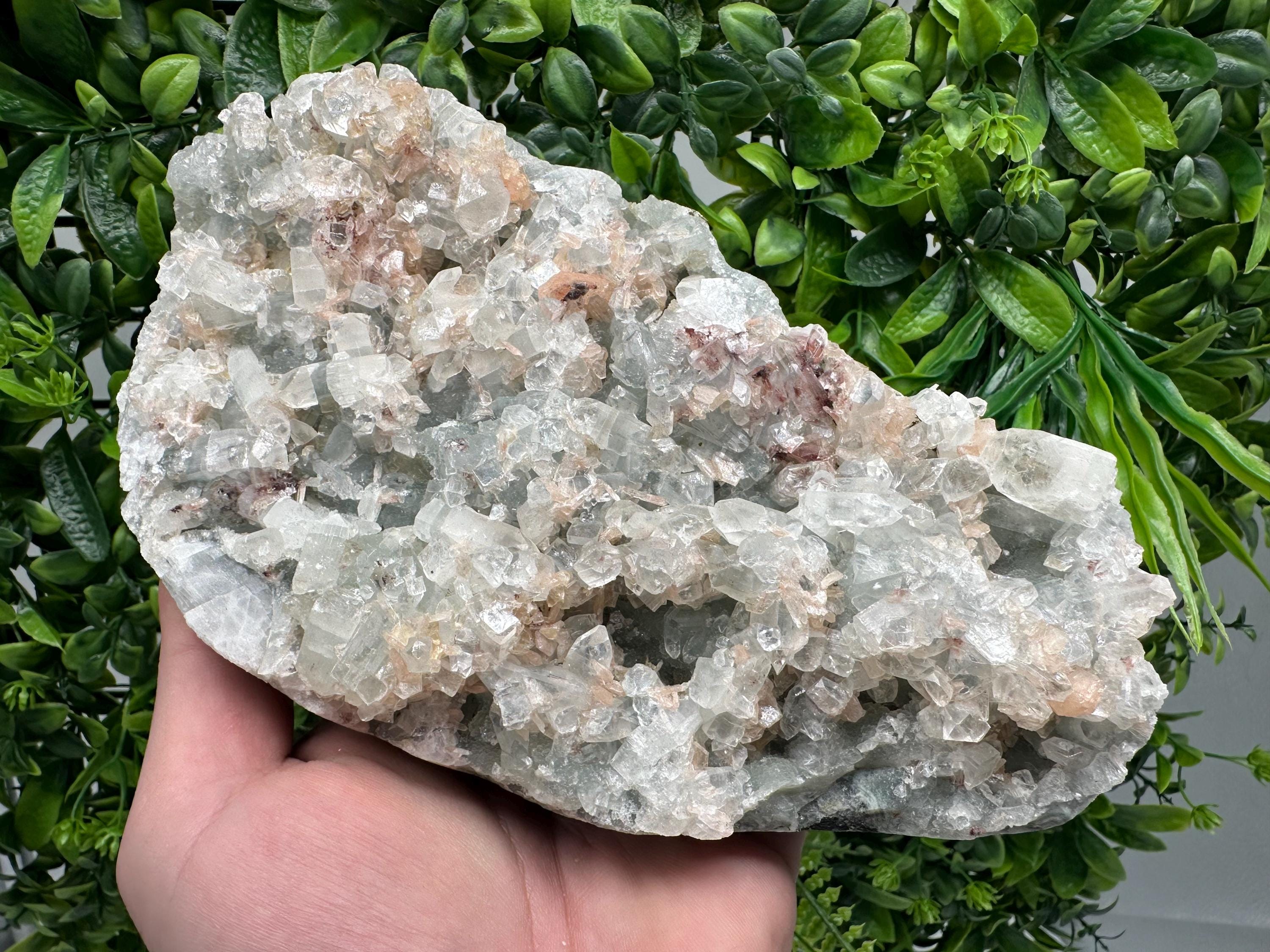Apophyllite Stilbite on Chalcedony, Natural Mineral Specimen, India